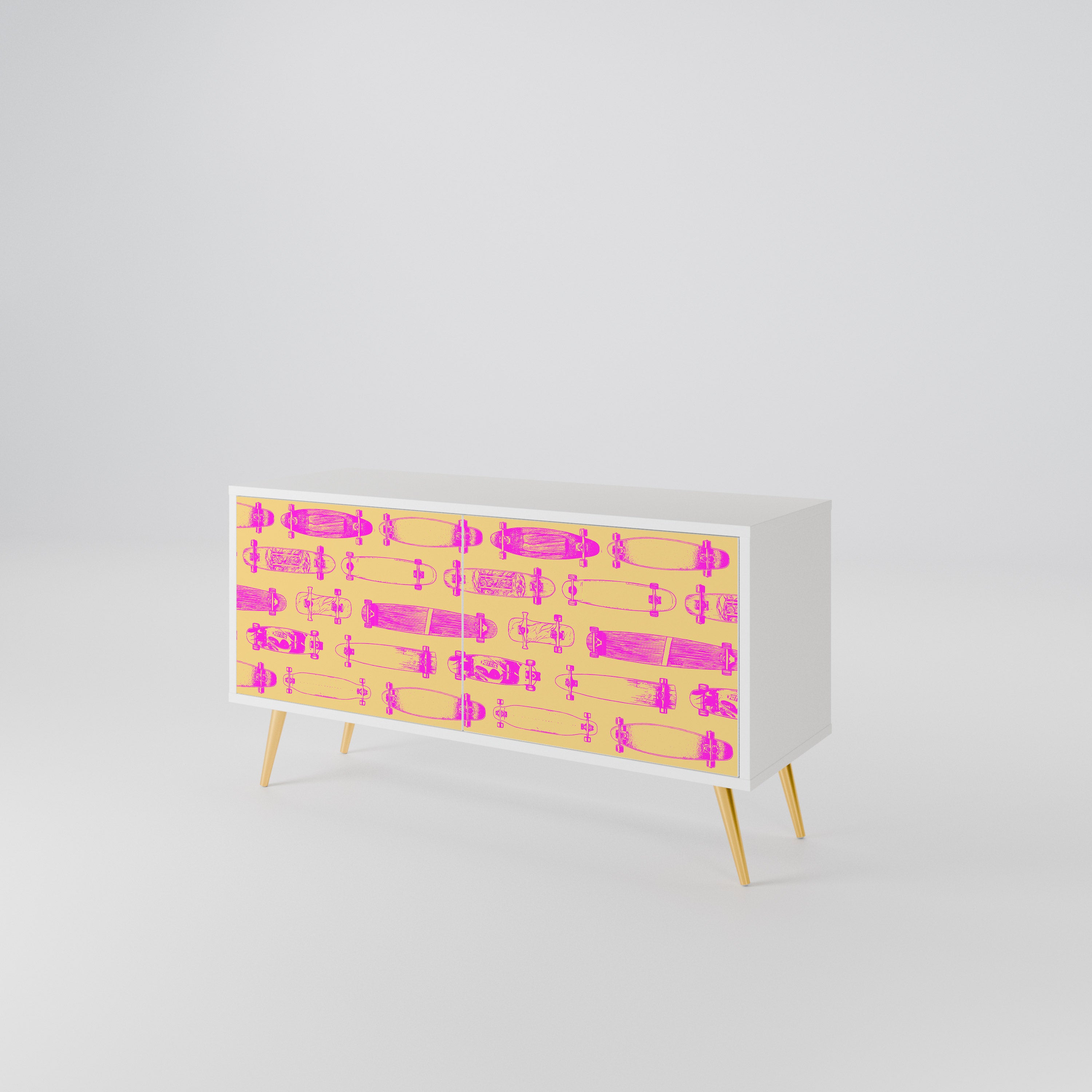 SKATEBOARD ARTISTRY Compact 2-Door TV Cabinet