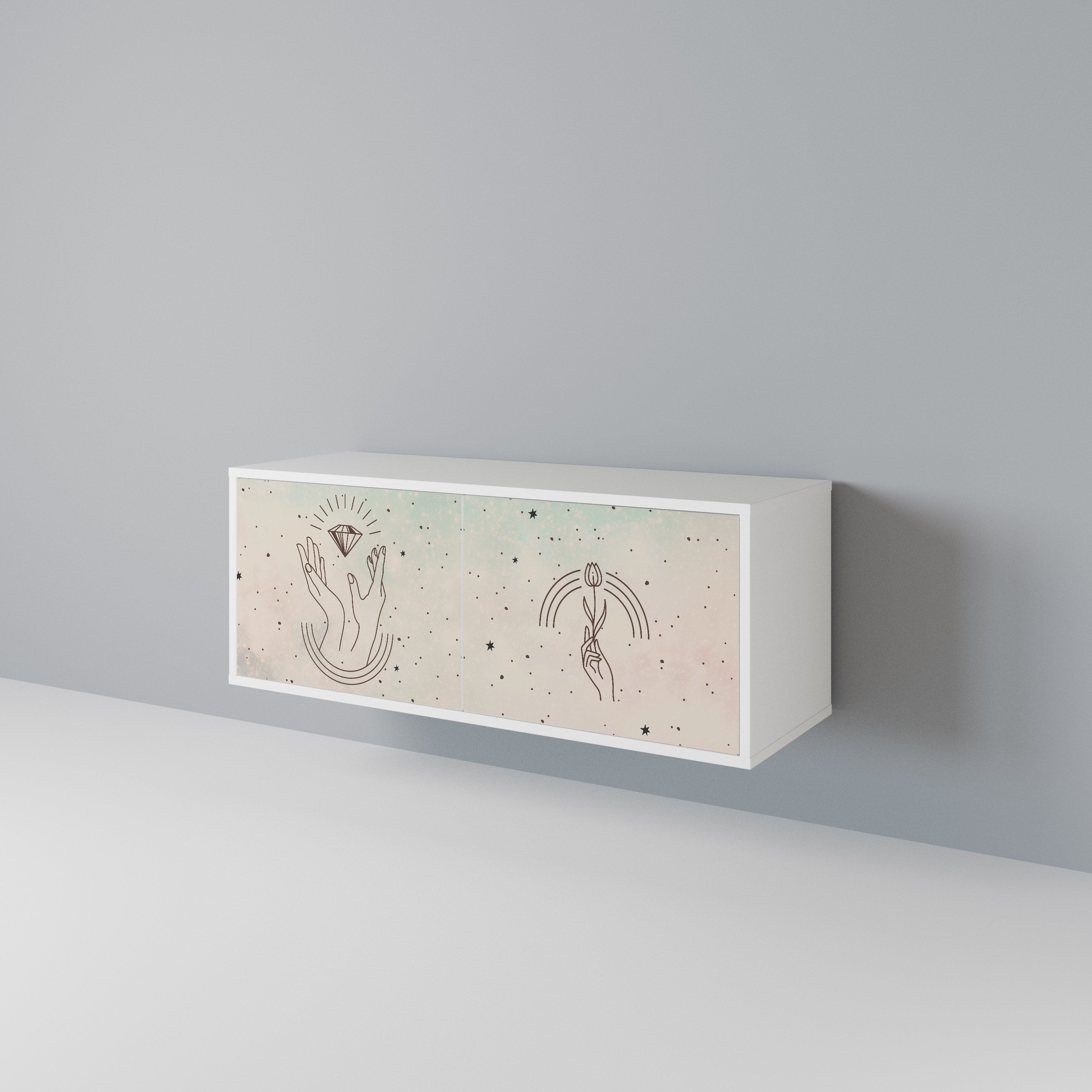 DELICATE BEAUTY Compact 2-Door TV Cabinet