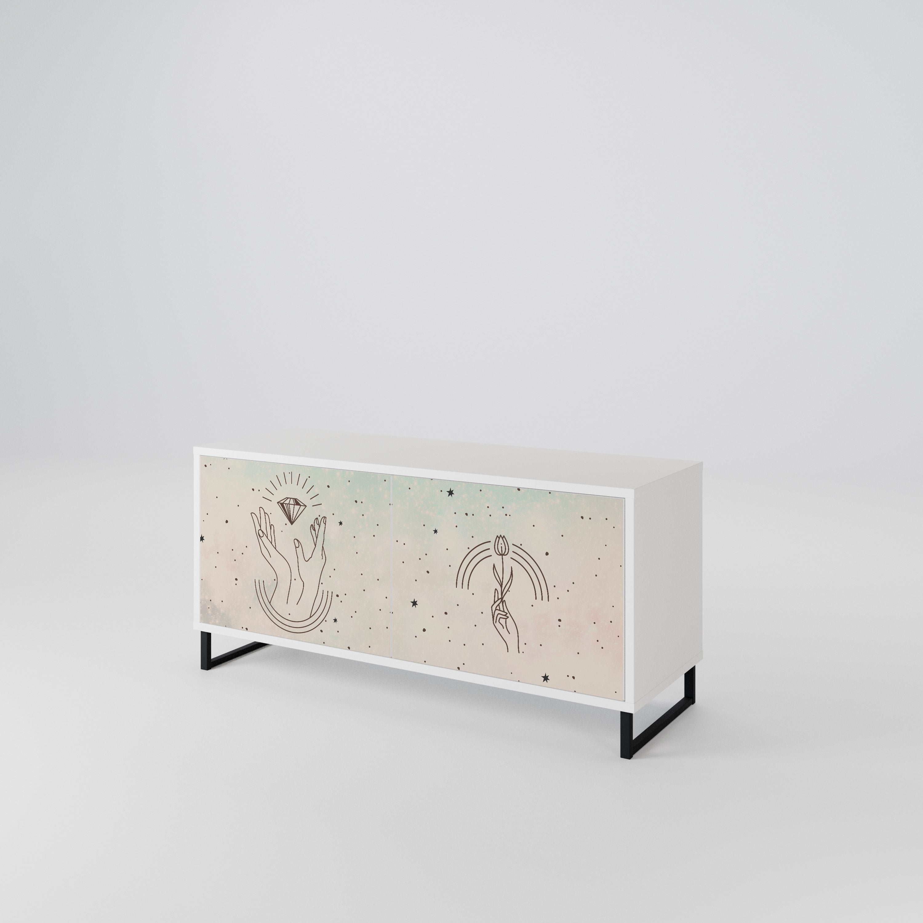 DELICATE BEAUTY Compact 2-Door TV Cabinet