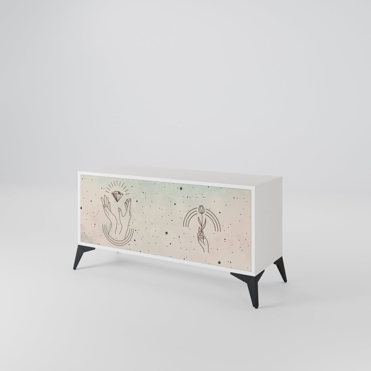 DELICATE BEAUTY Compact 2-Door TV Cabinet