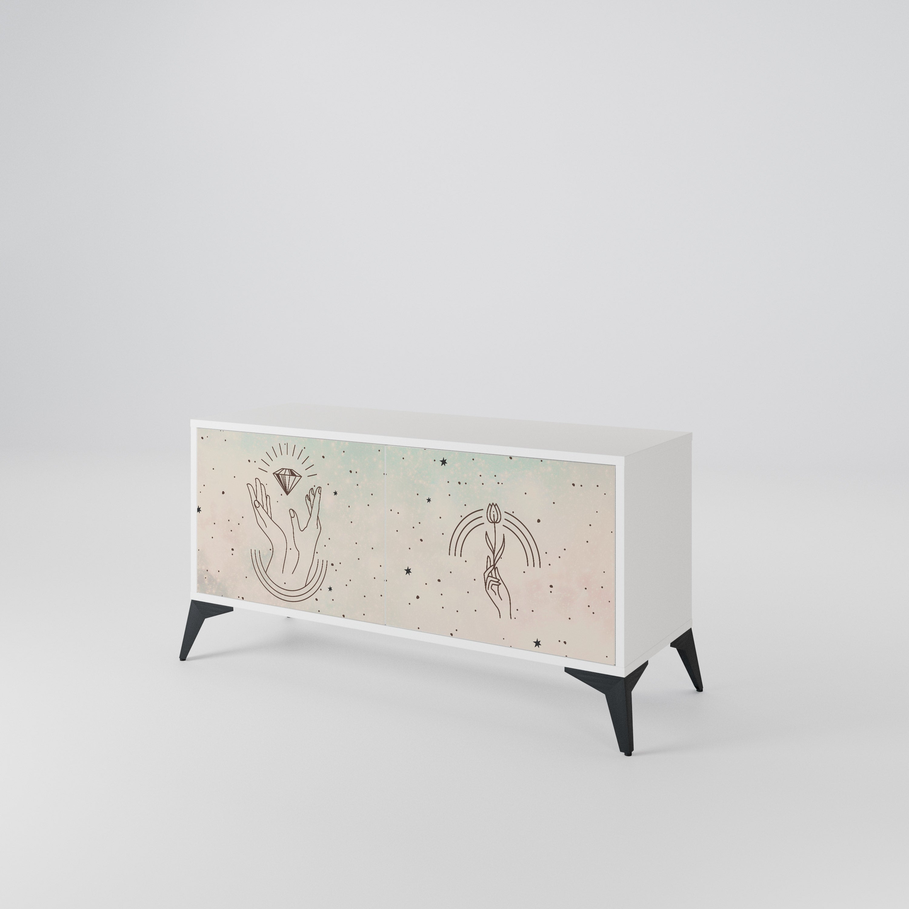 DELICATE BEAUTY Compact 2-Door TV Cabinet