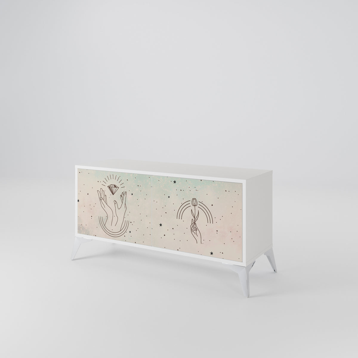 DELICATE BEAUTY Compact 2-Door TV Cabinet