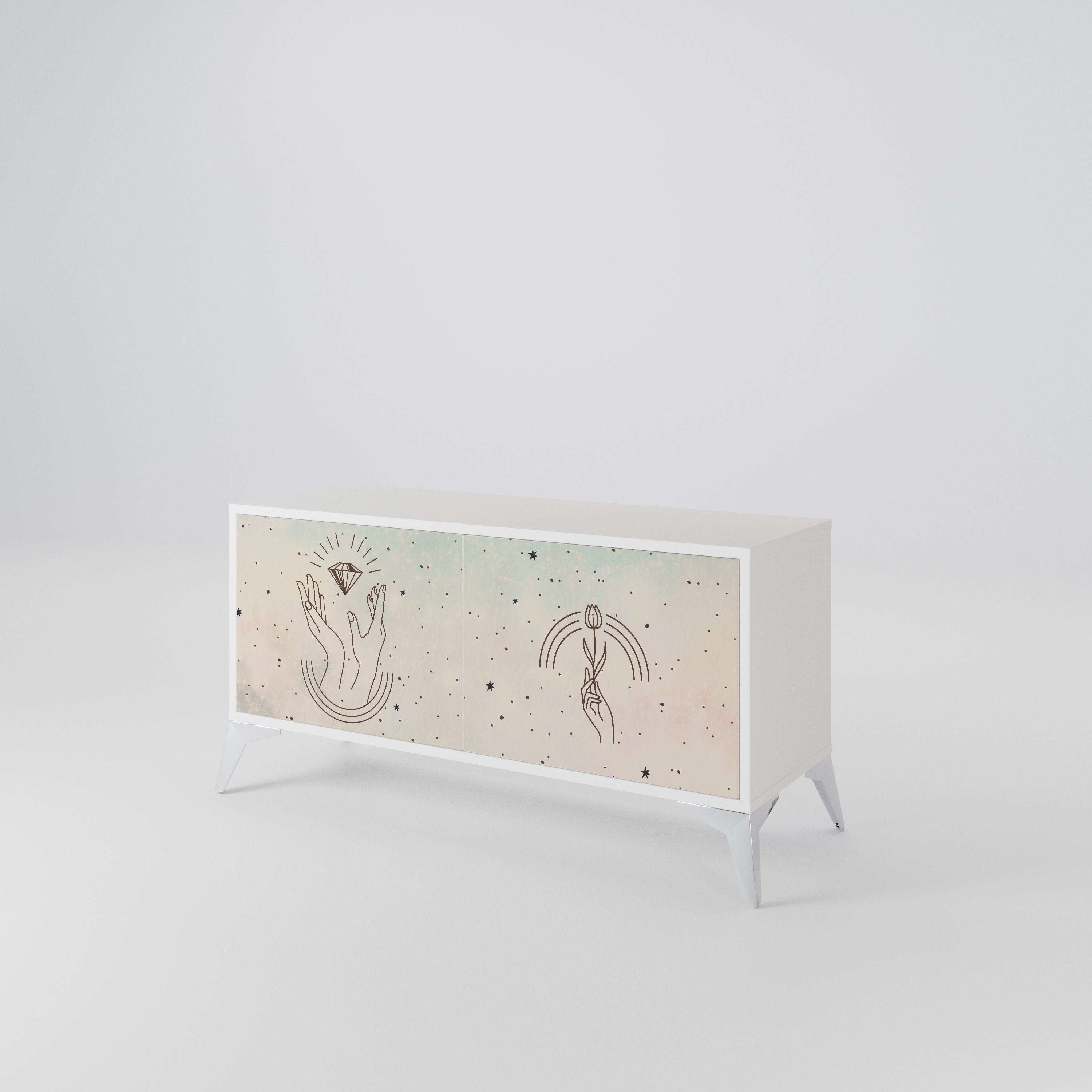 DELICATE BEAUTY Compact 2-Door TV Cabinet
