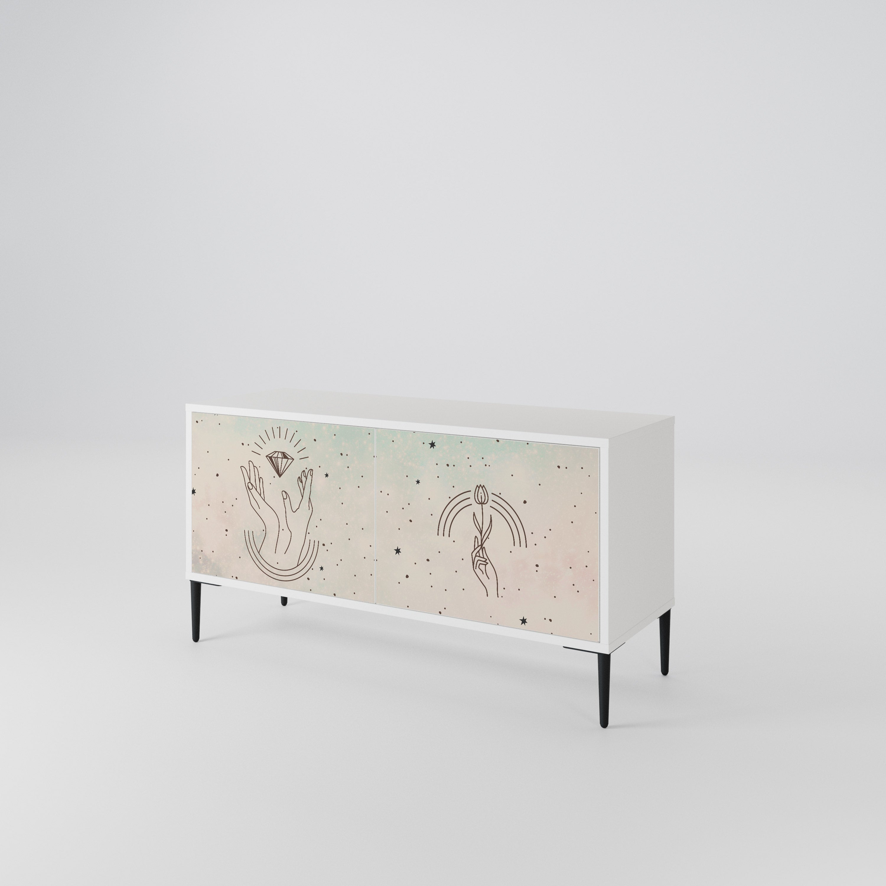 DELICATE BEAUTY Compact 2-Door TV Cabinet
