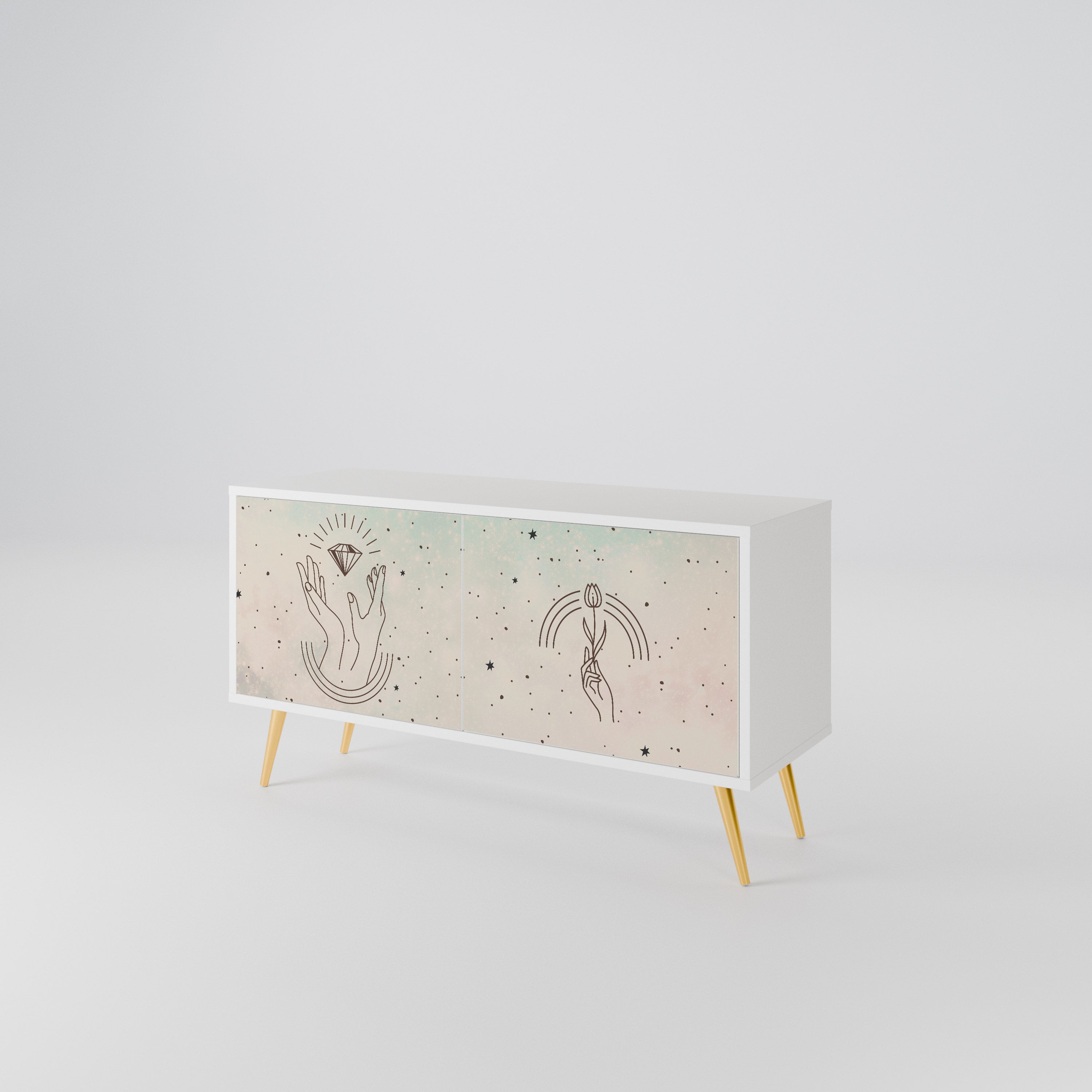 DELICATE BEAUTY Compact 2-Door TV Cabinet