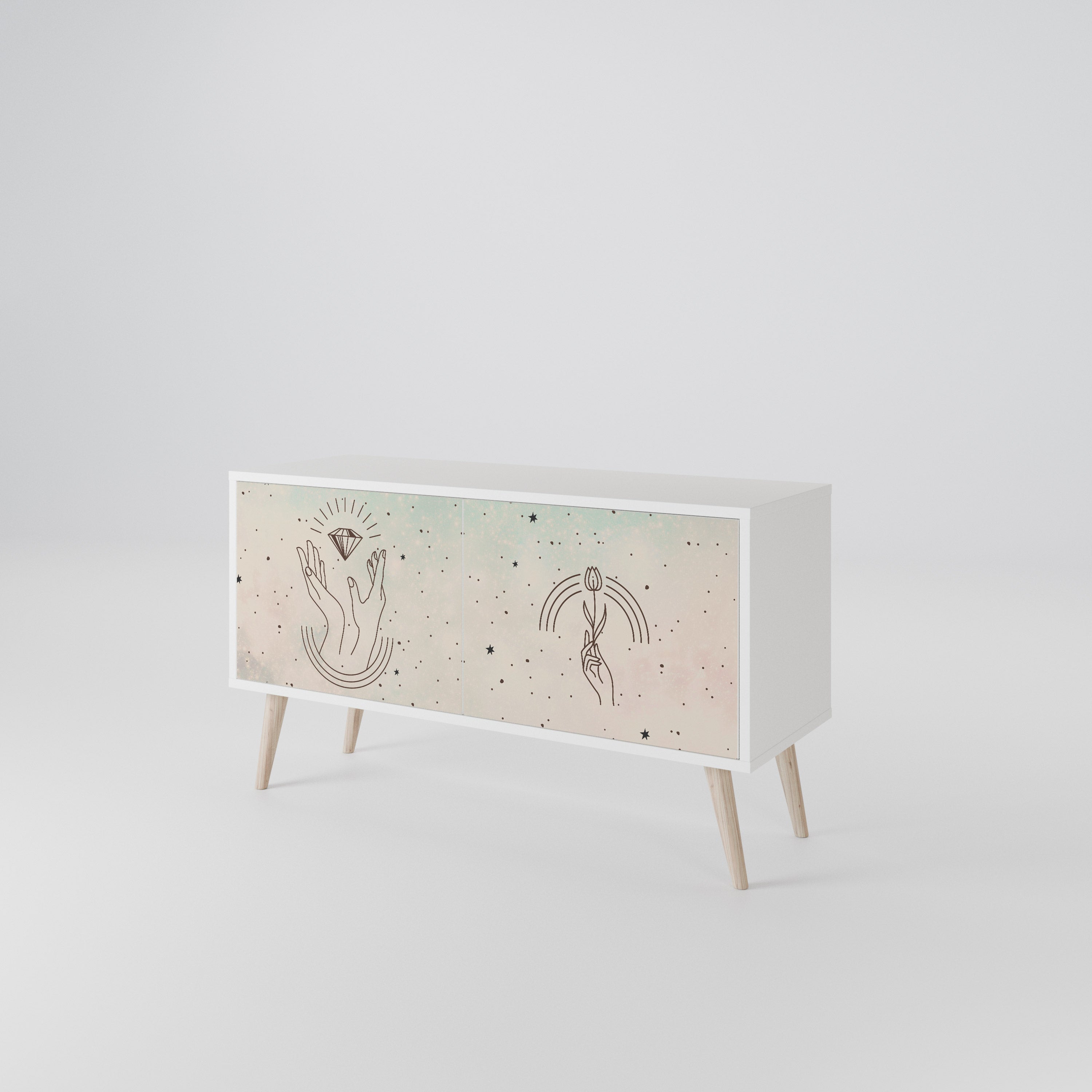 DELICATE BEAUTY Compact 2-Door TV Cabinet