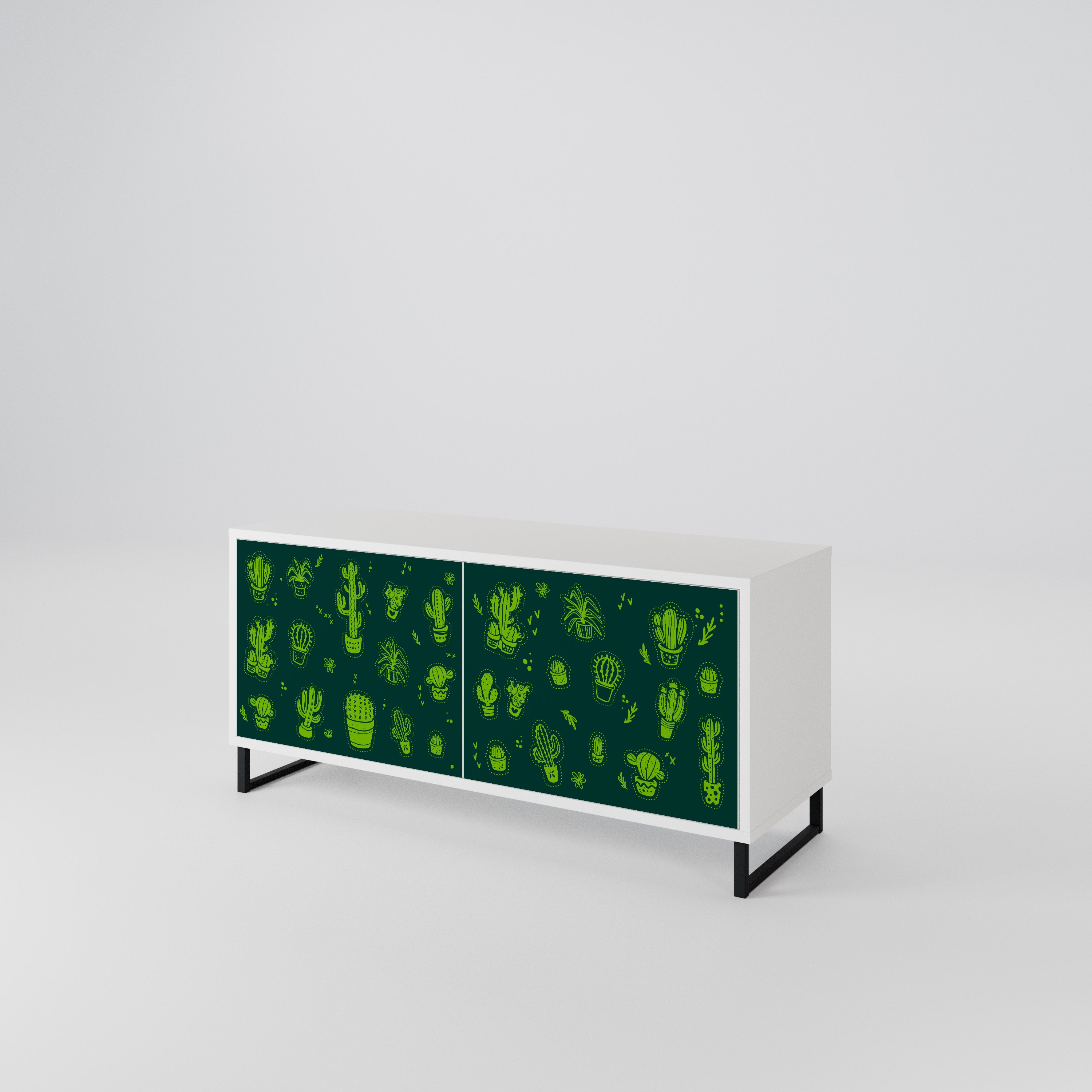 DESERT GREEN Compact 2-Door TV Cabinet