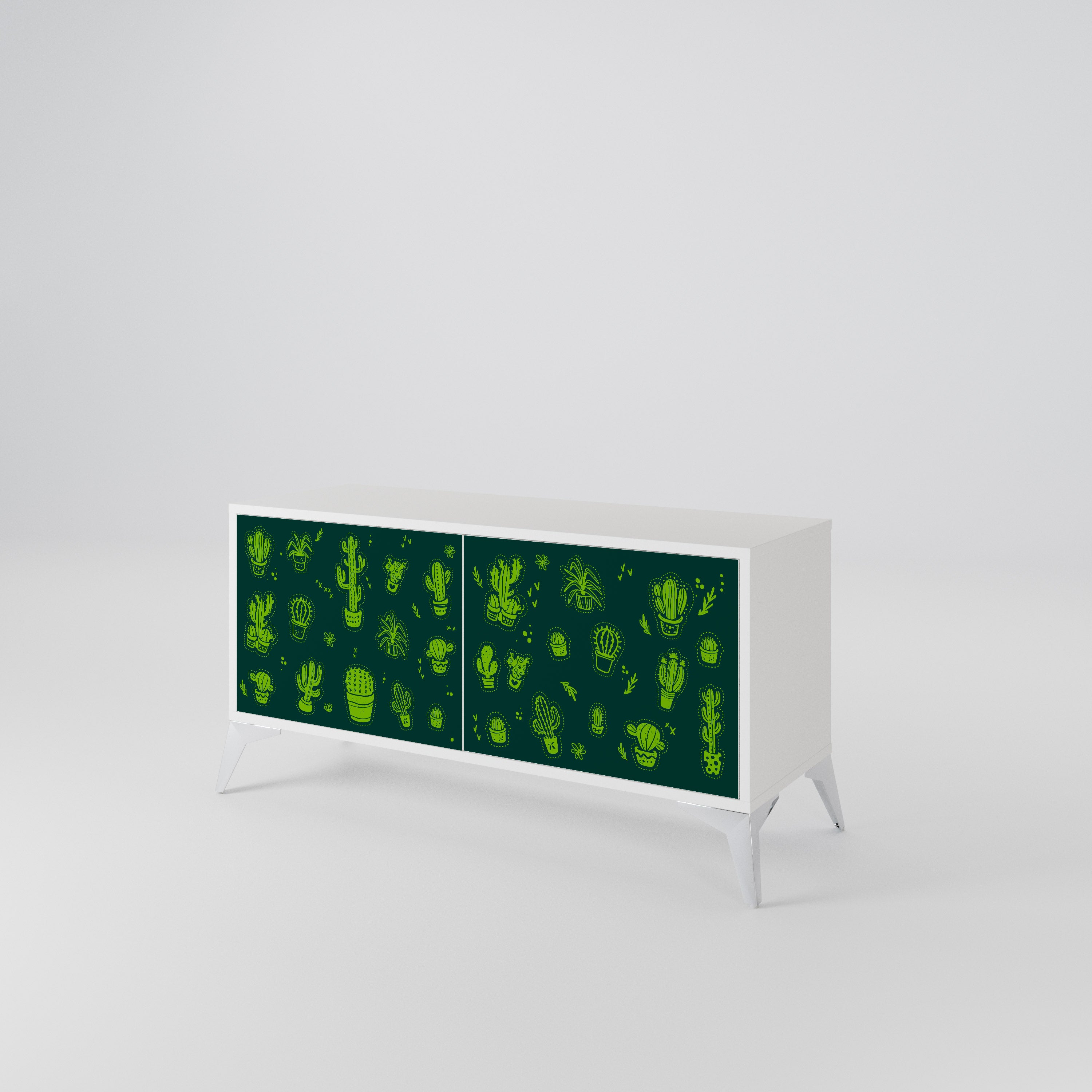 DESERT GREEN Compact 2-Door TV Cabinet