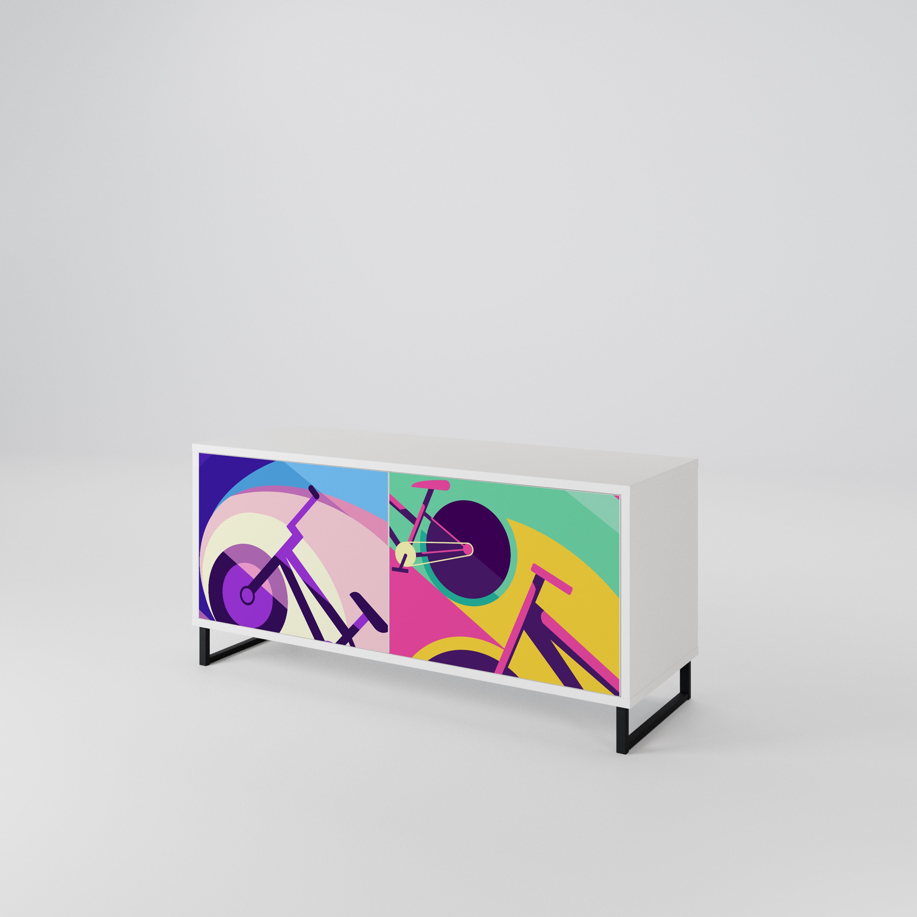 BIKE DREAMS Compact 2-Door TV Cabinet