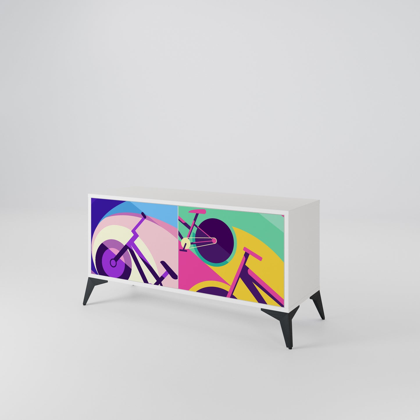 BIKE DREAMS Compact 2-Door TV Cabinet