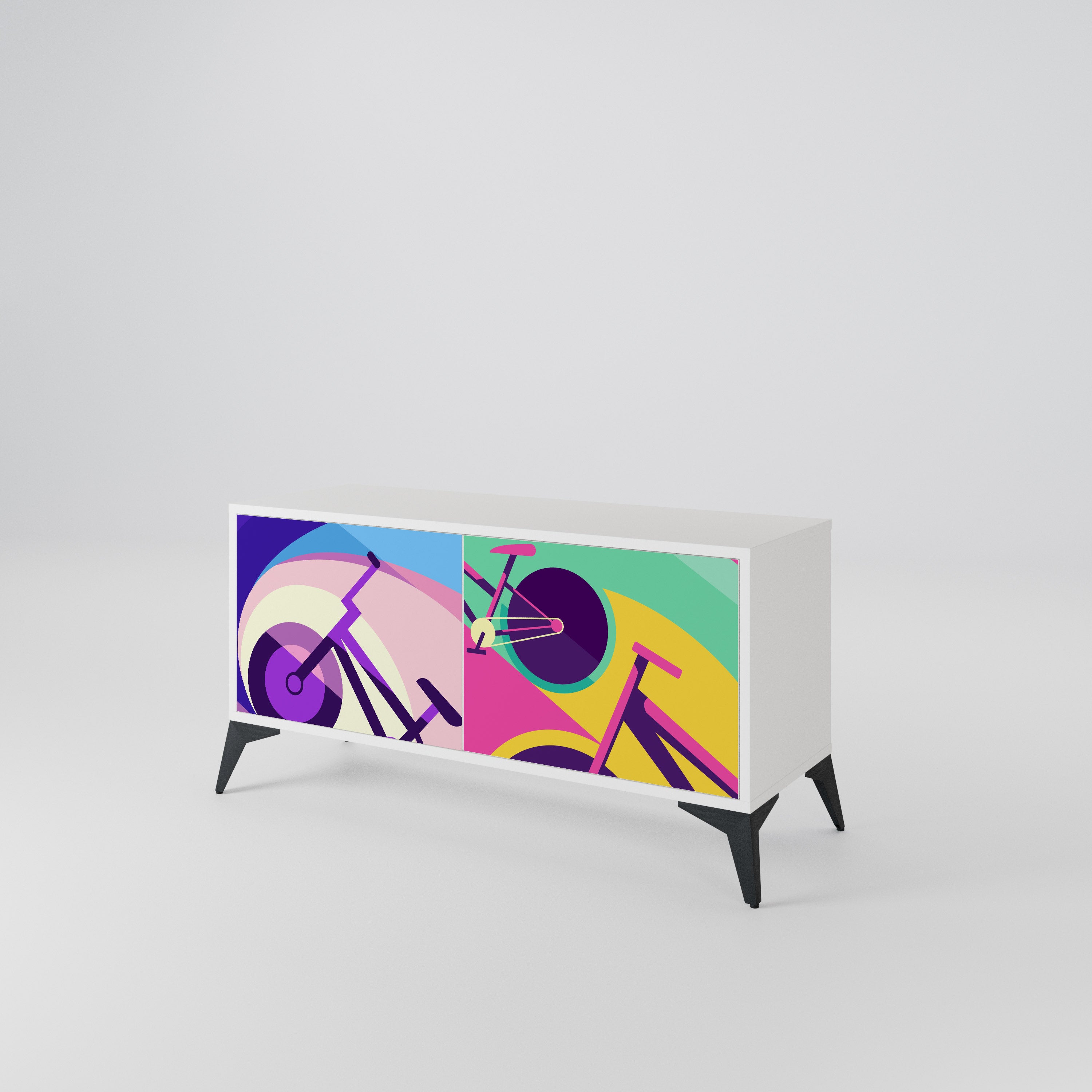 BIKE DREAMS Compact 2-Door TV Cabinet