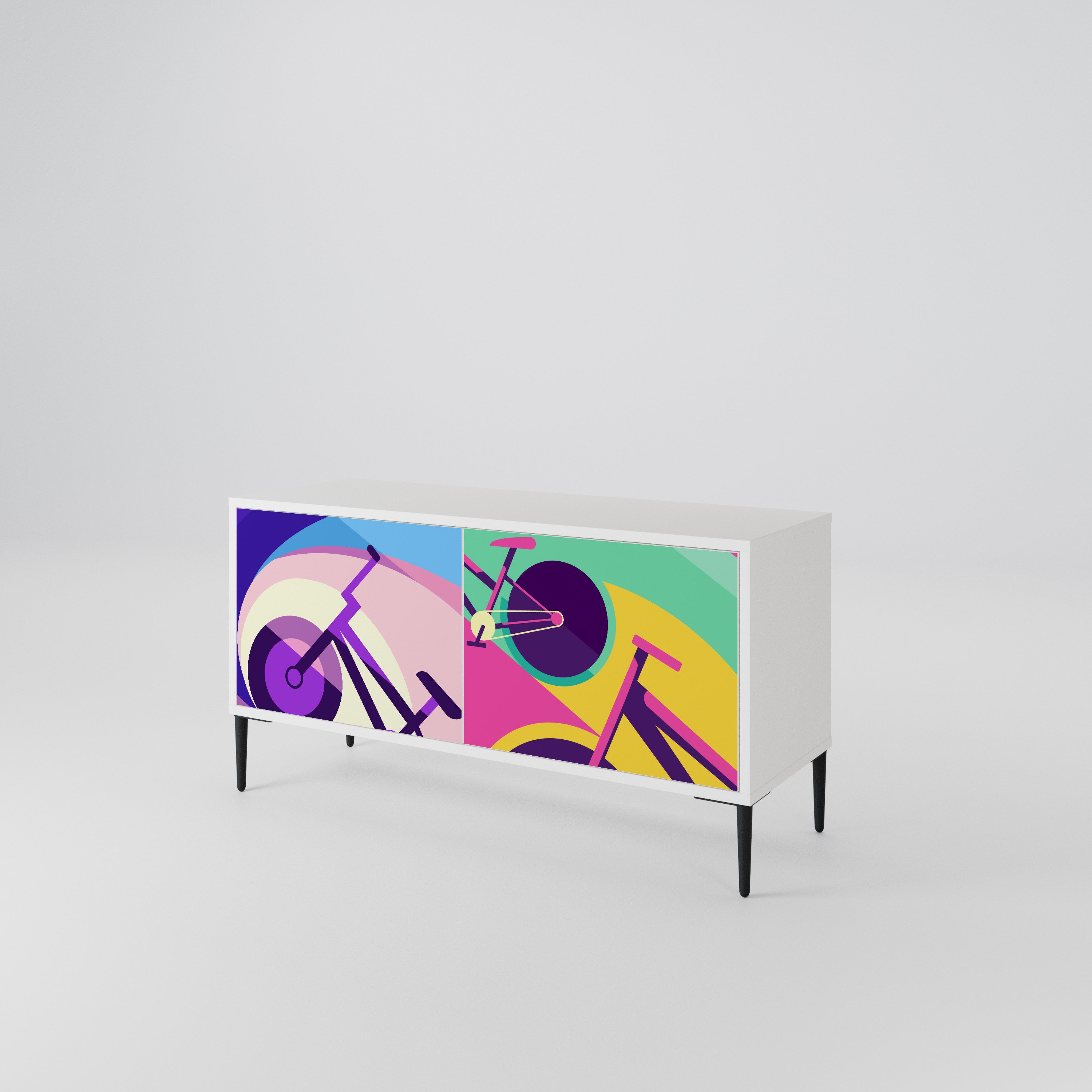 BIKE DREAMS Compact 2-Door TV Cabinet