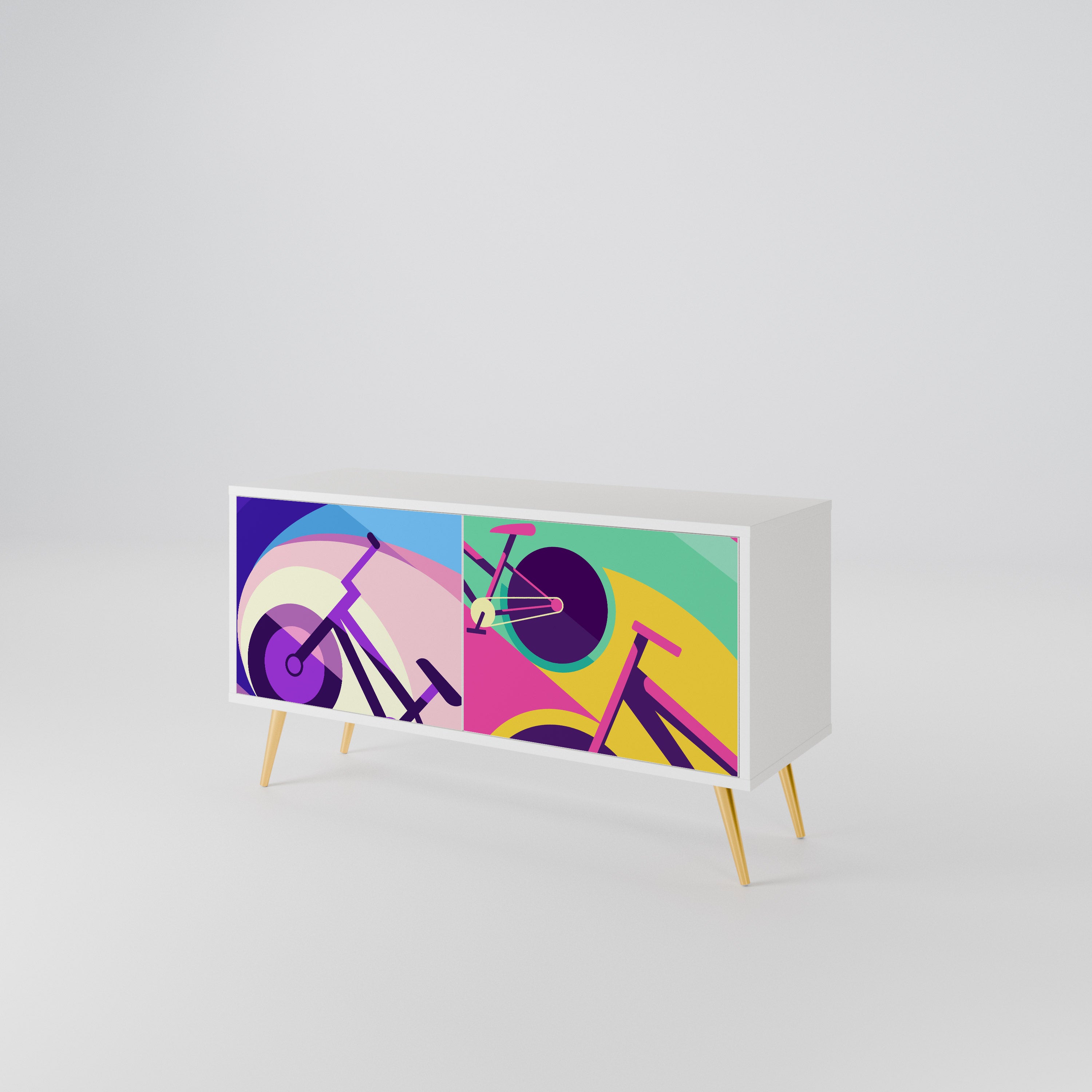 BIKE DREAMS Compact 2-Door TV Cabinet