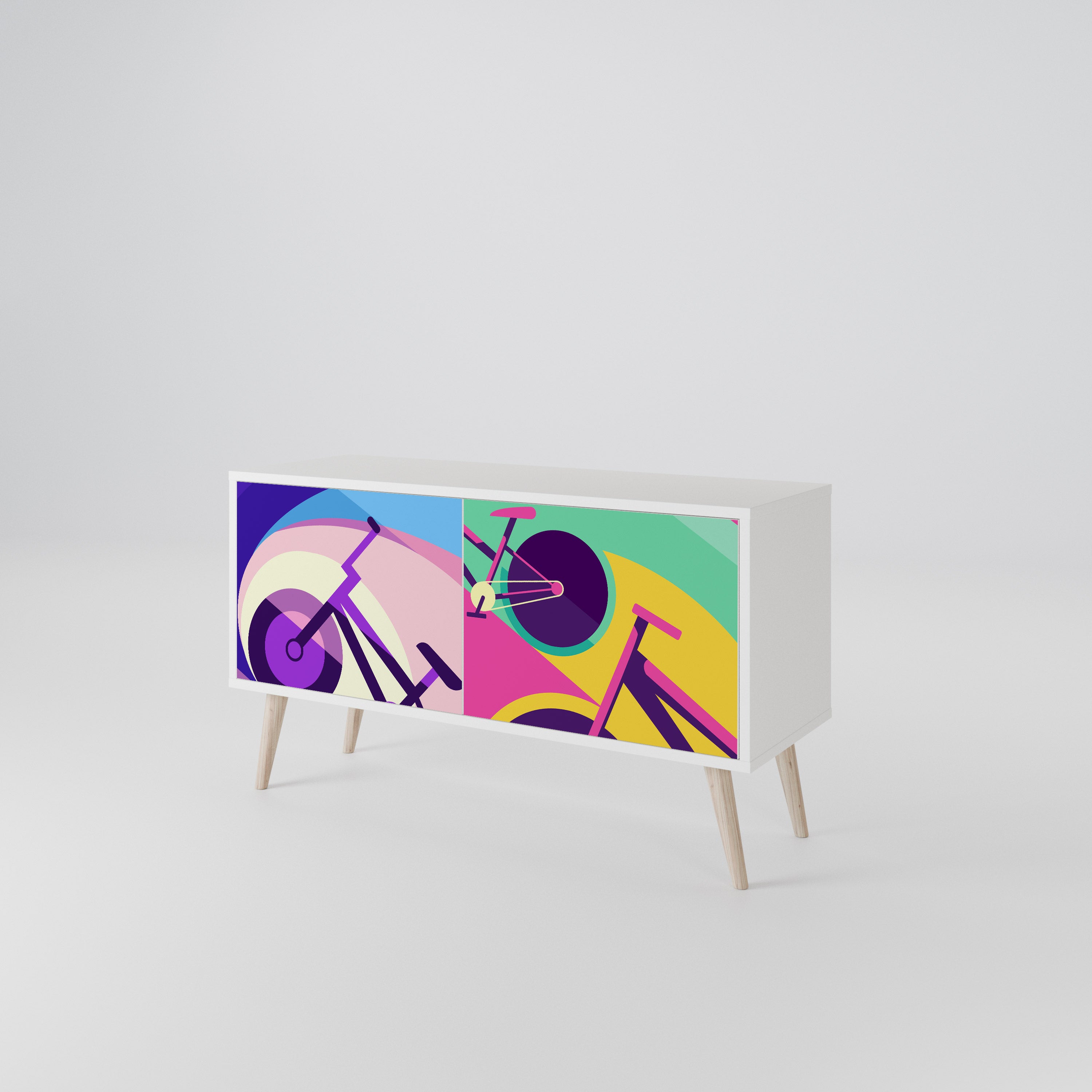 BIKE DREAMS Compact 2-Door TV Cabinet