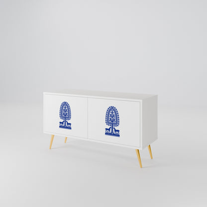 POLISH FOLK ART Compact 2-Door TV Cabinet