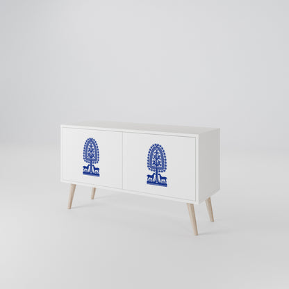 POLISH FOLK ART Compact 2-Door TV Cabinet