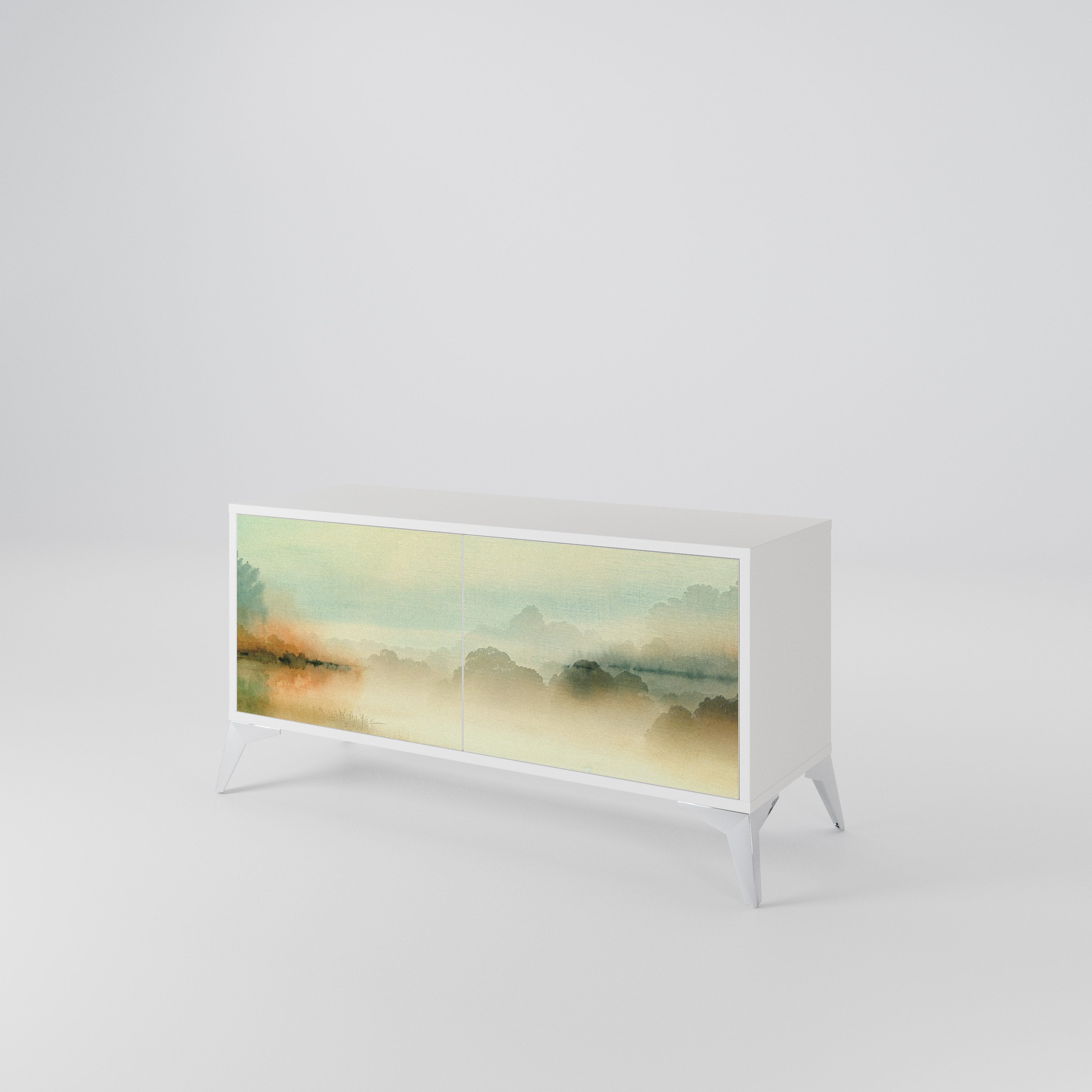 MORNING BY THE LAKE Compact 2-Door TV Cabinet