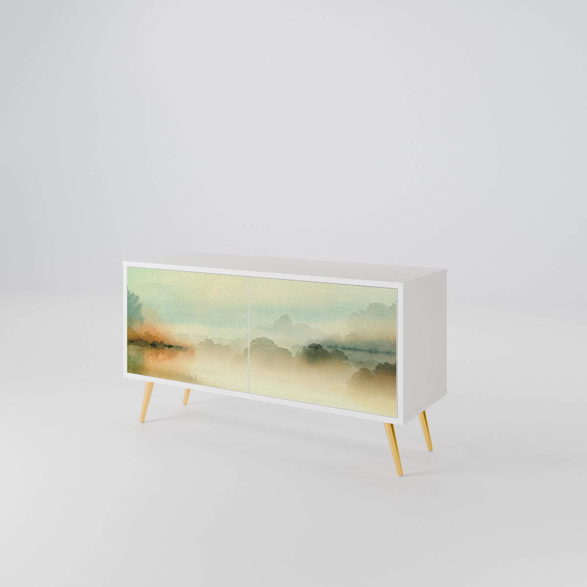 MORNING BY THE LAKE Compact 2-Door TV Cabinet