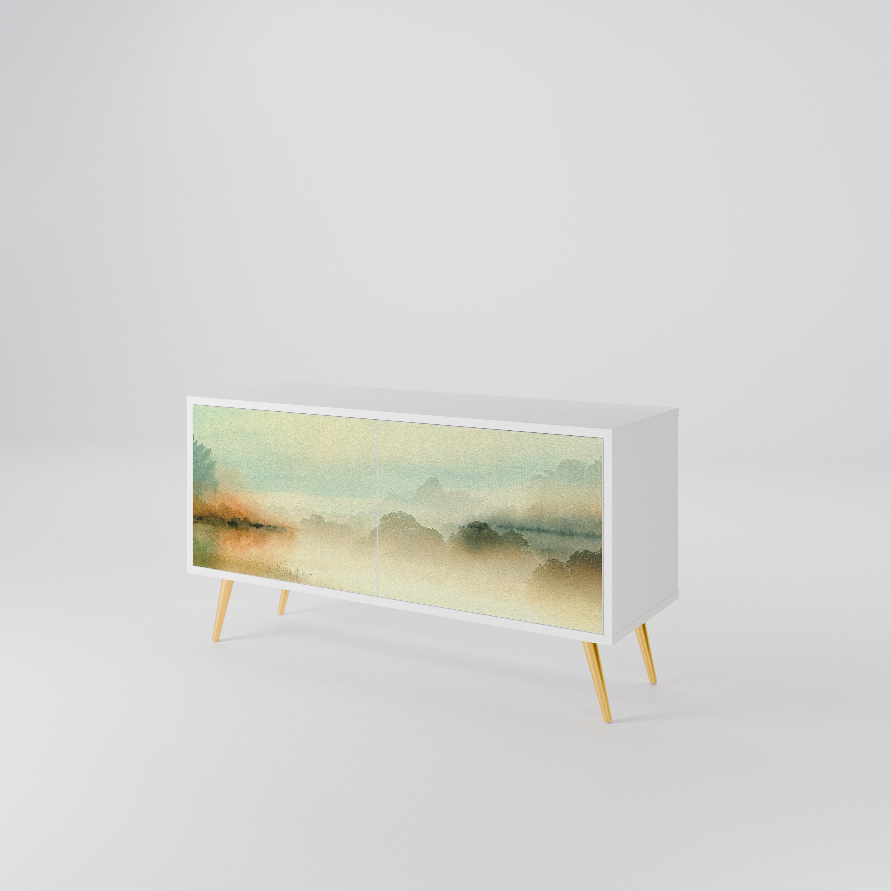 MORNING BY THE LAKE Compact 2-Door TV Cabinet