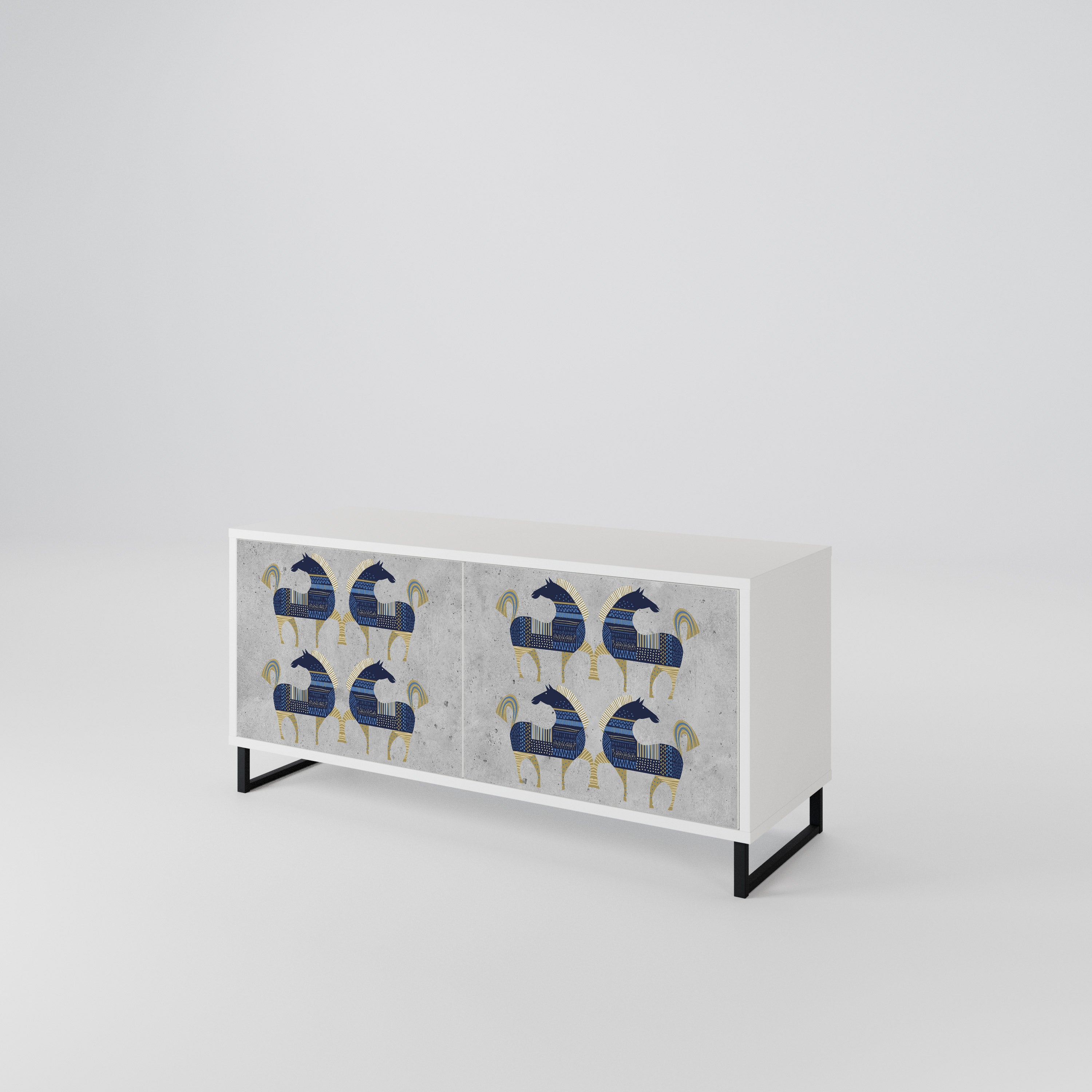 MAJESTIC STEED Compact 2-Door TV Cabinet