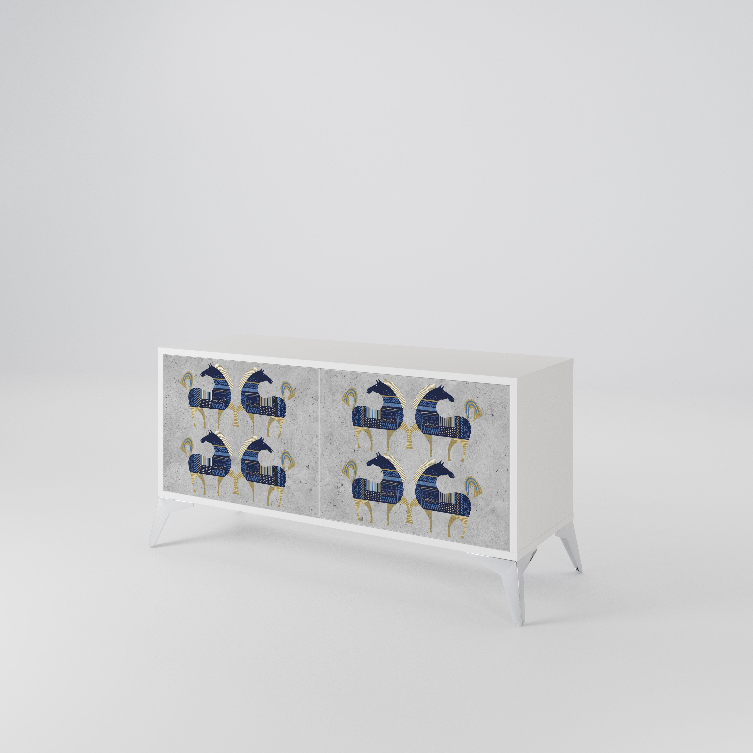 MAJESTIC STEED Compact 2-Door TV Cabinet