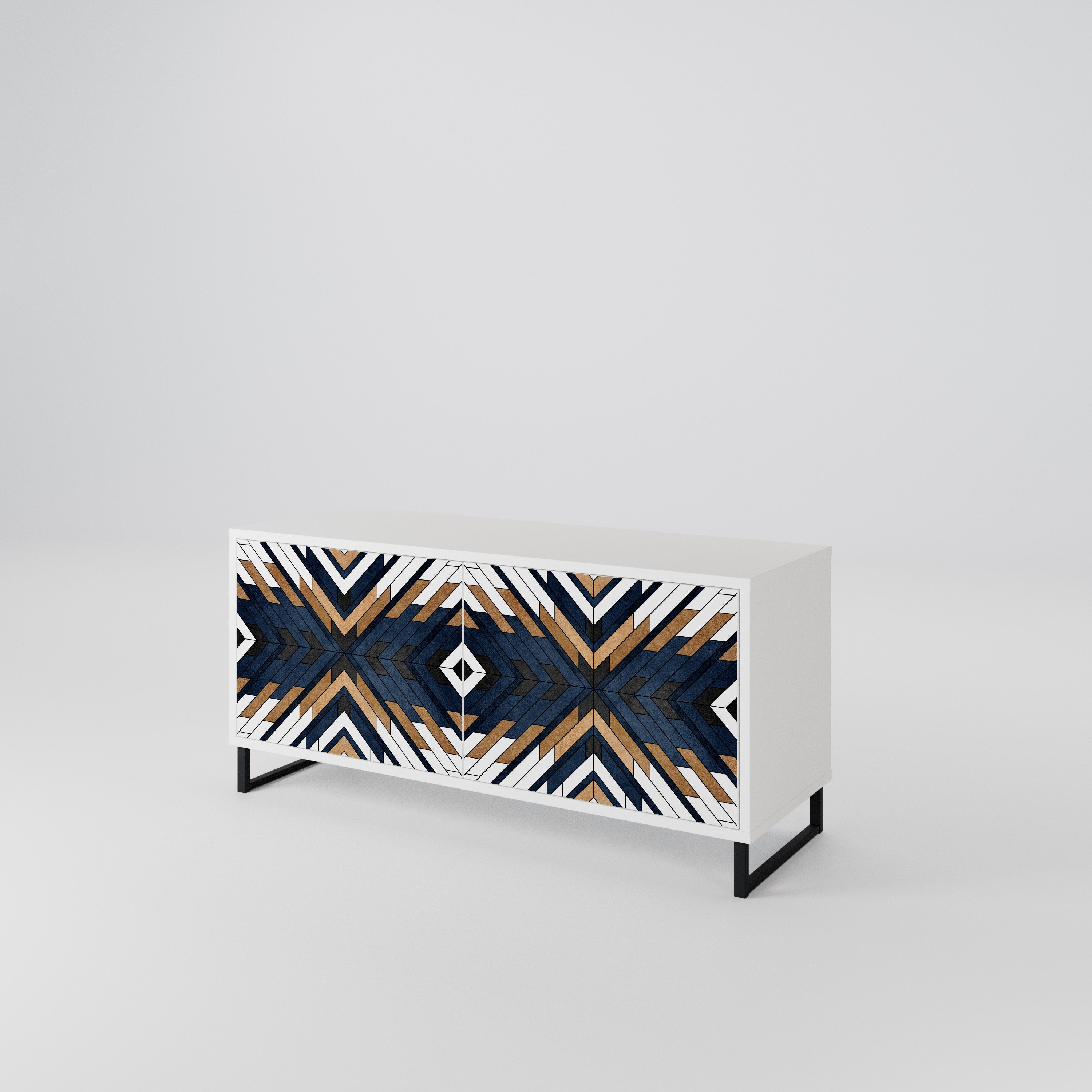 ARTFUL GEOMETRY Compact 2-Door TV Cabinet
