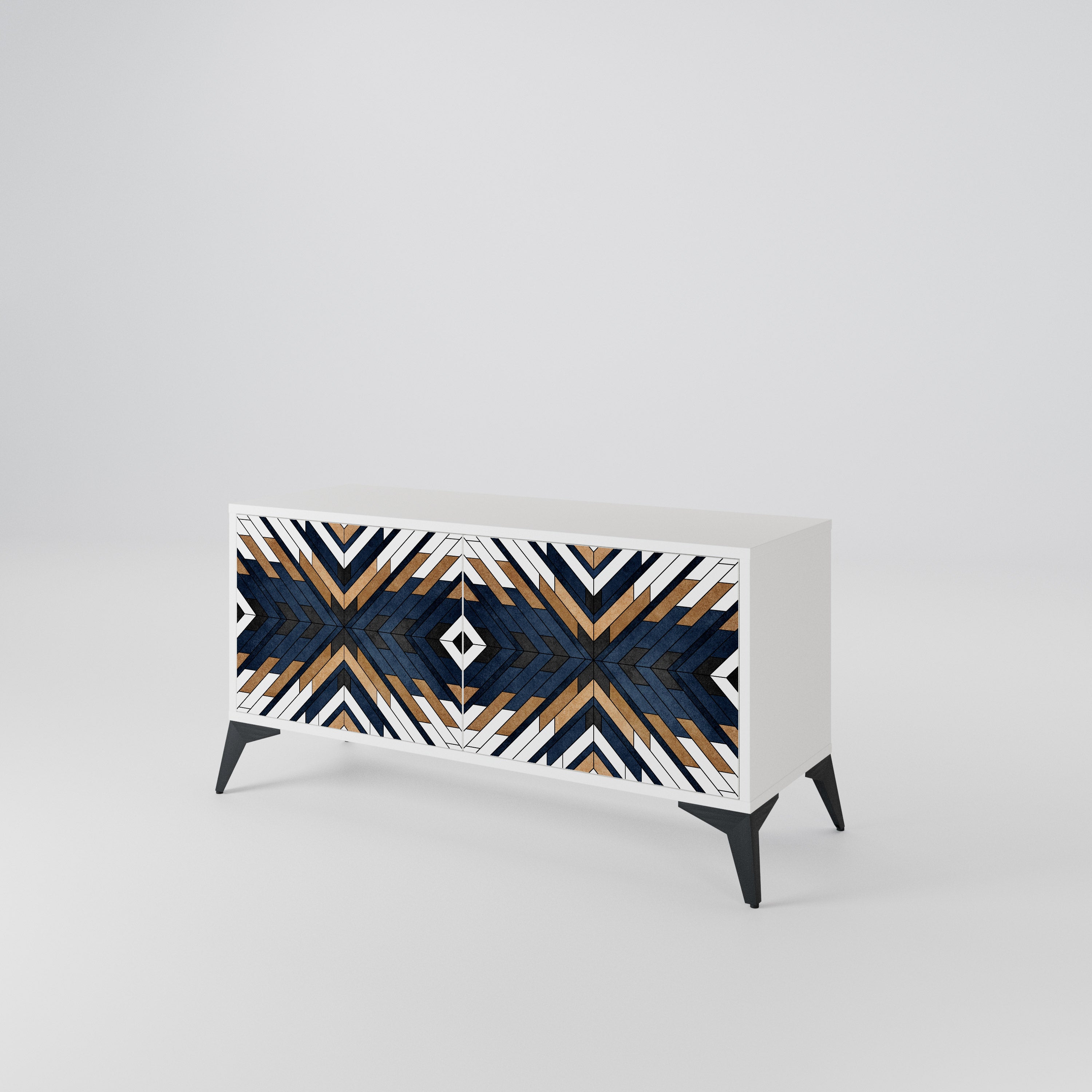 ARTFUL GEOMETRY Compact 2-Door TV Cabinet