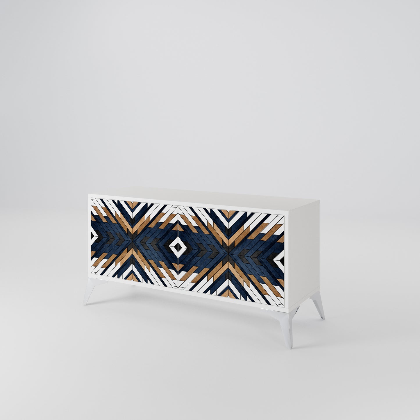 ARTFUL GEOMETRY Compact 2-Door TV Cabinet