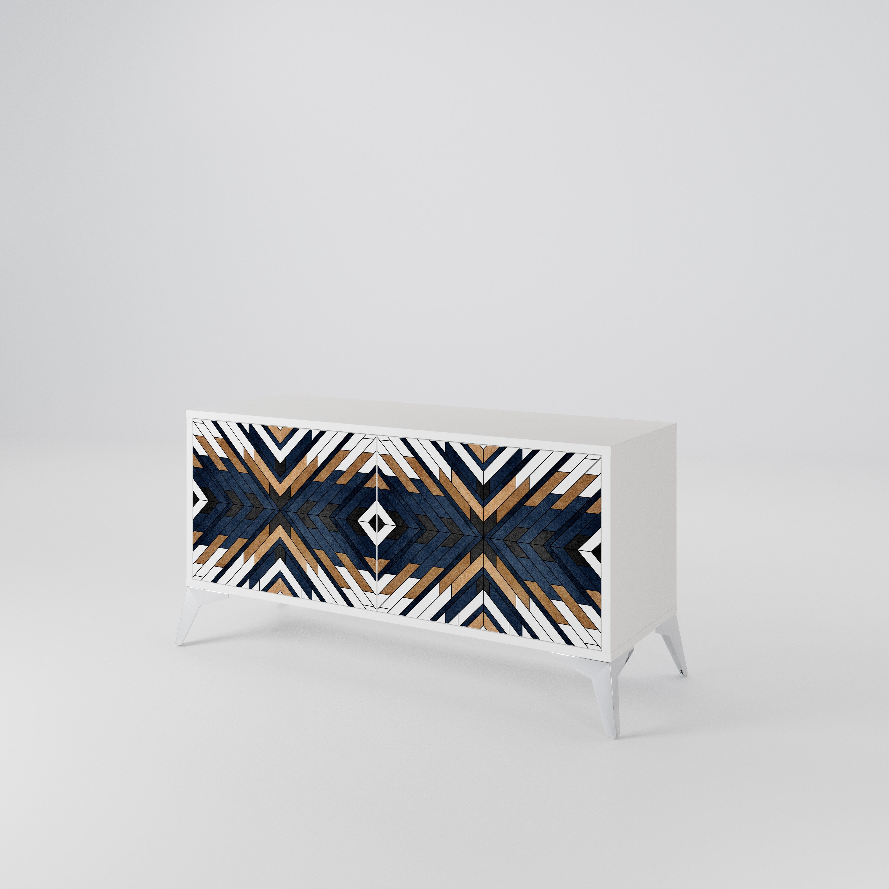 ARTFUL GEOMETRY Compact 2-Door TV Cabinet