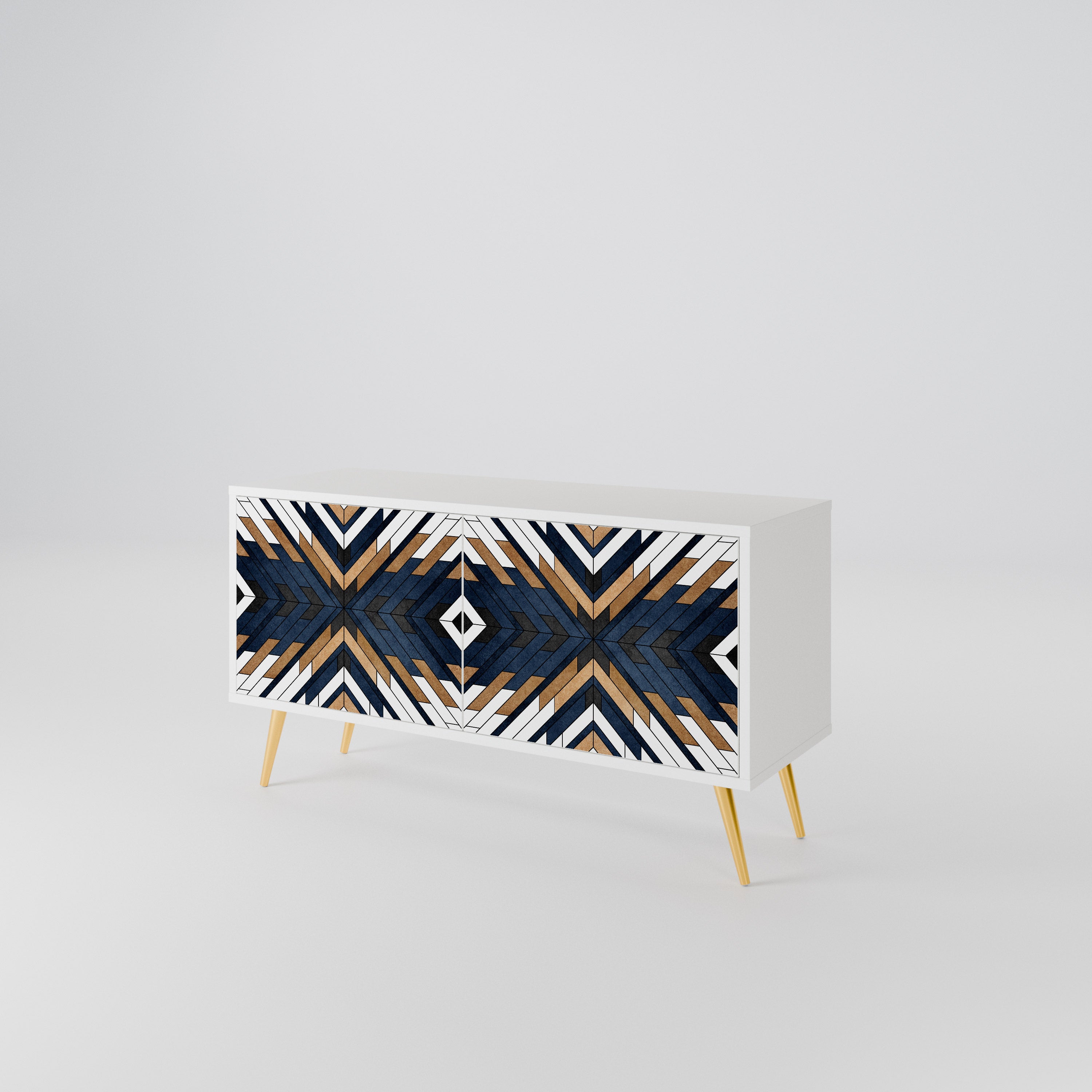 ARTFUL GEOMETRY Compact 2-Door TV Cabinet