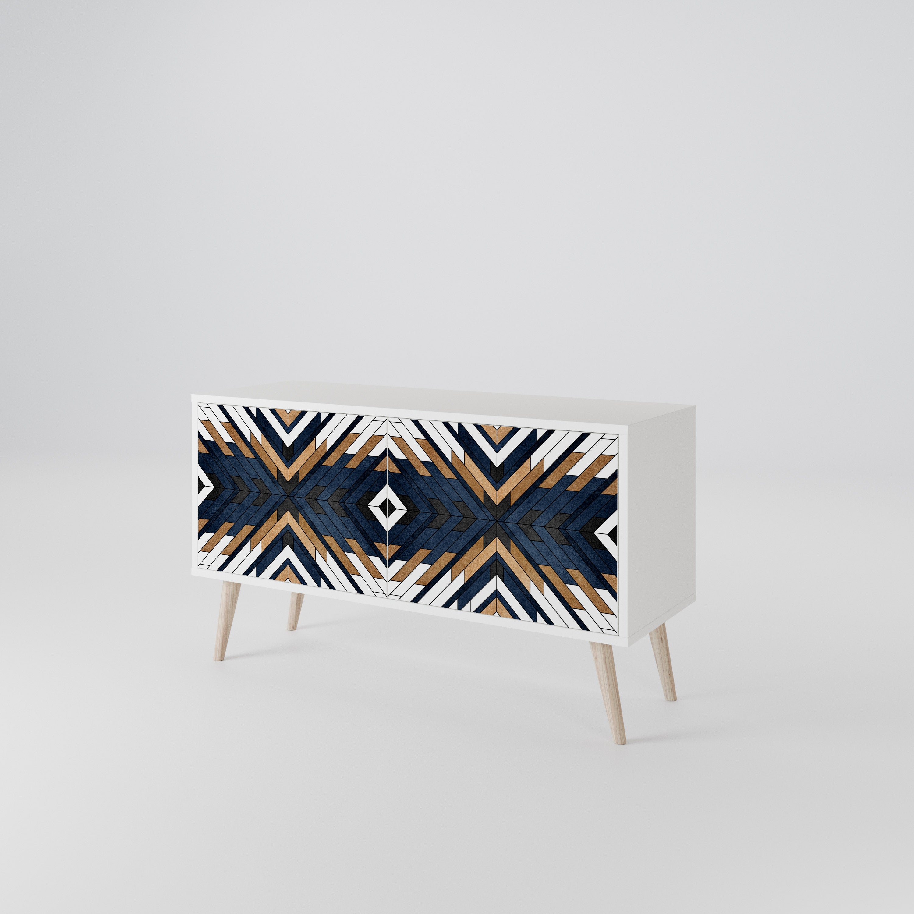 ARTFUL GEOMETRY Compact 2-Door TV Cabinet