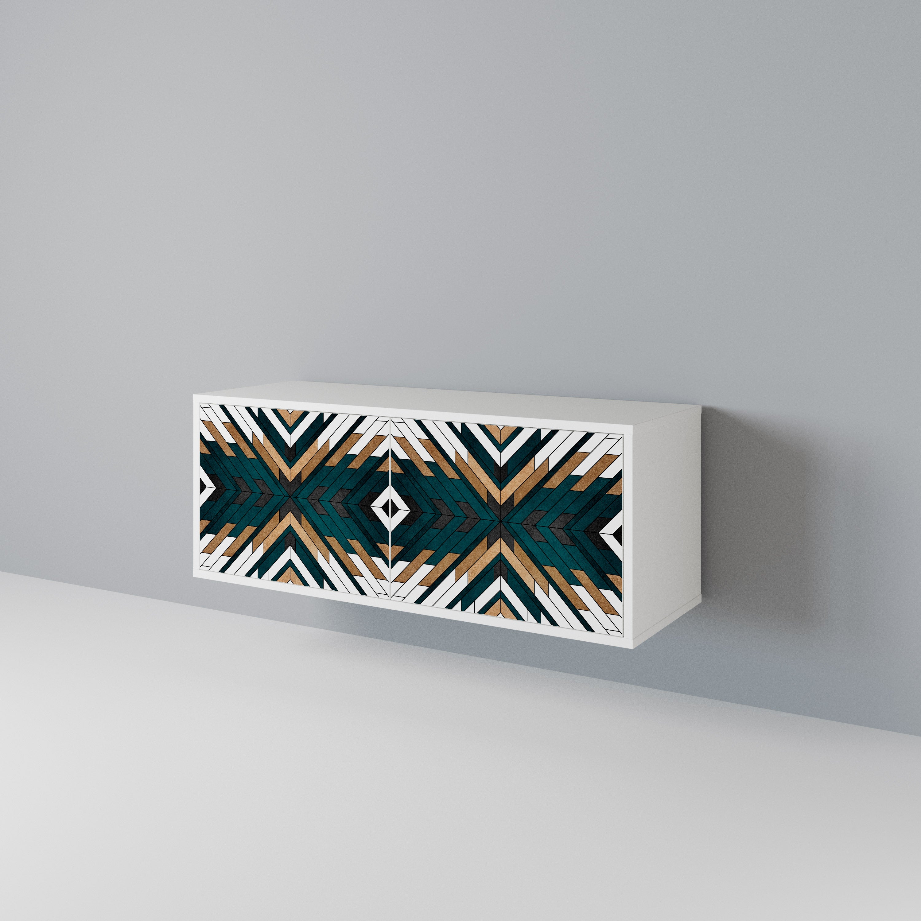 ARTISTIC GEOMETRY Compact 2-Door TV Cabinet