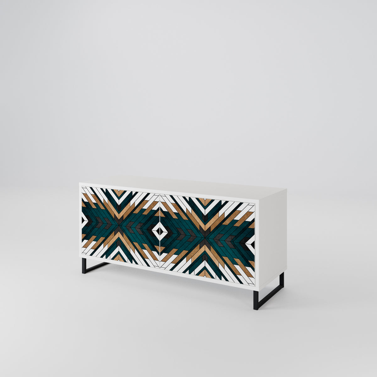 ARTISTIC GEOMETRY Compact 2-Door TV Cabinet