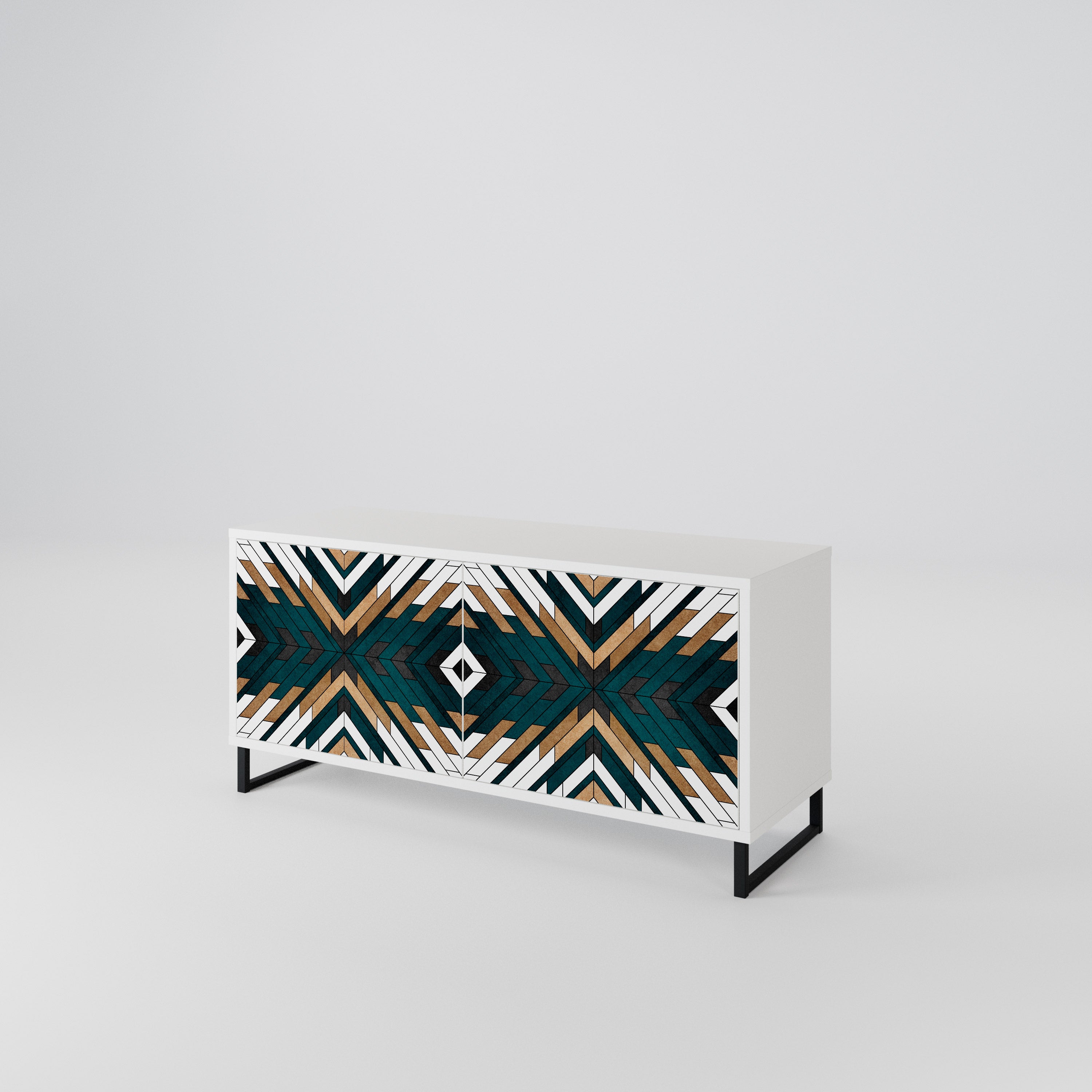 ARTISTIC GEOMETRY Compact 2-Door TV Cabinet