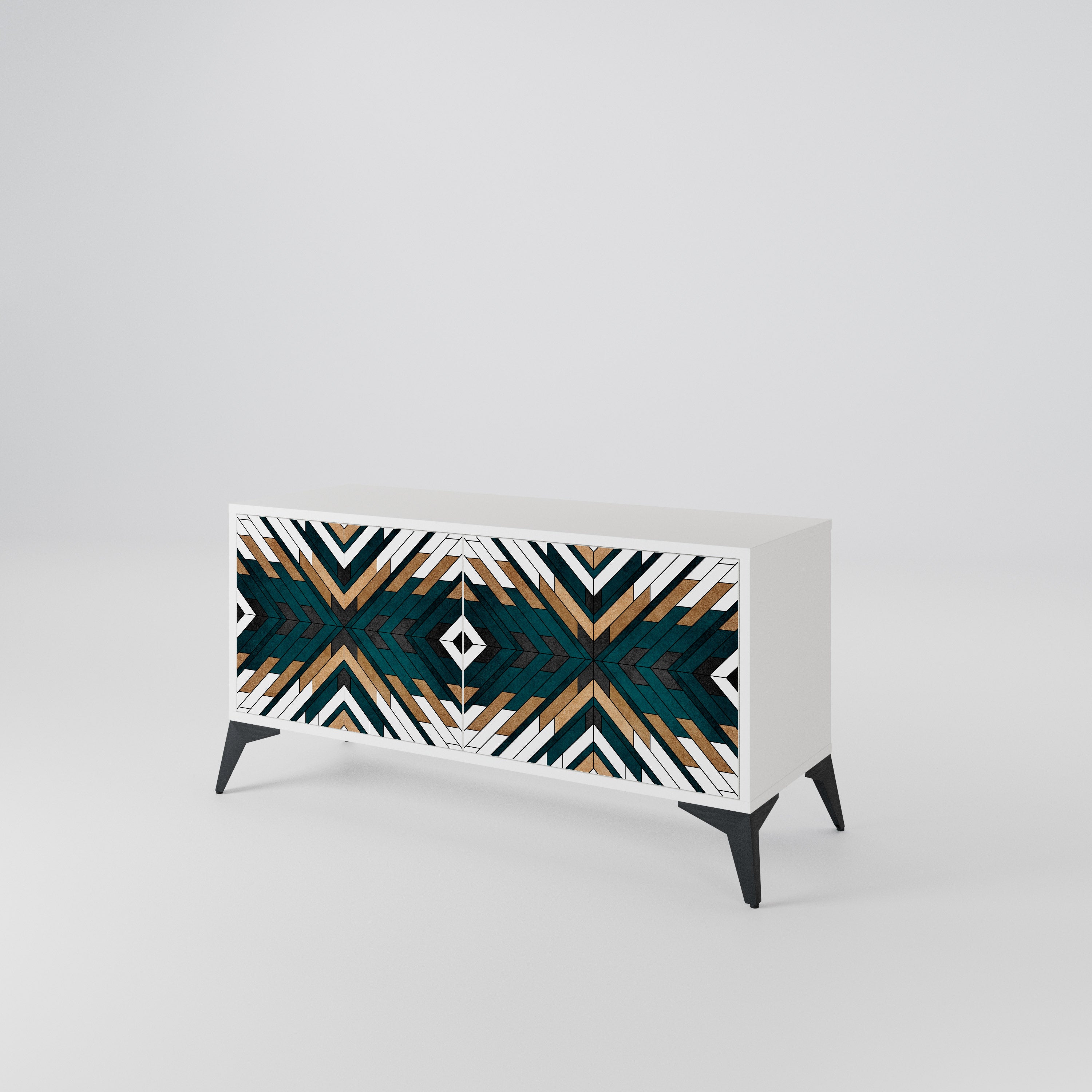 ARTISTIC GEOMETRY Compact 2-Door TV Cabinet