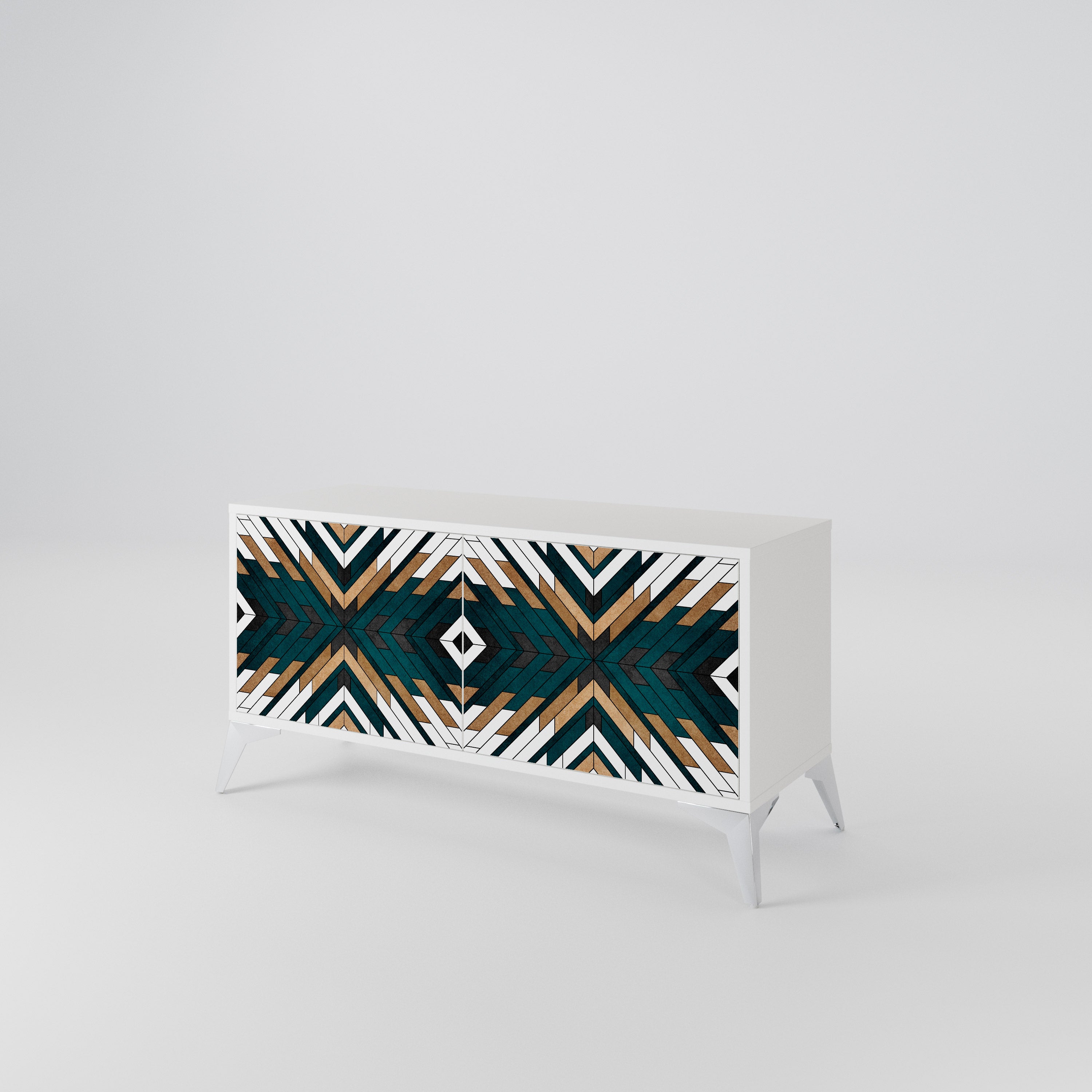 ARTISTIC GEOMETRY Compact 2-Door TV Cabinet
