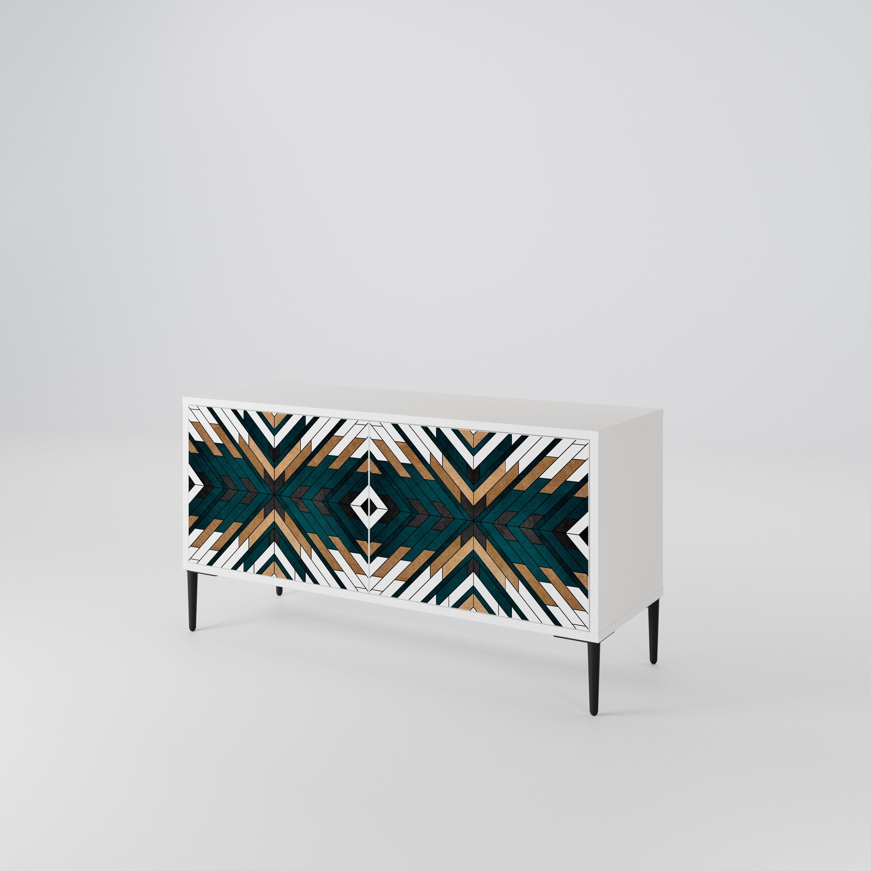 ARTISTIC GEOMETRY Compact 2-Door TV Cabinet