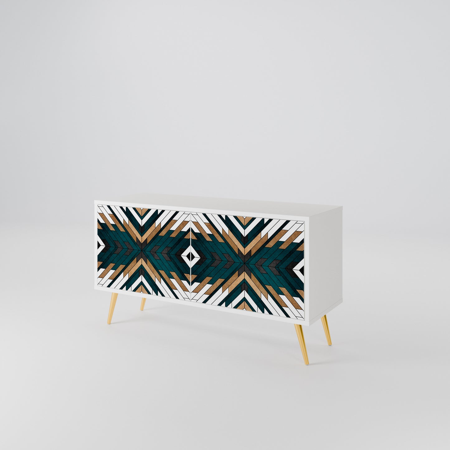 ARTISTIC GEOMETRY Compact 2-Door TV Cabinet