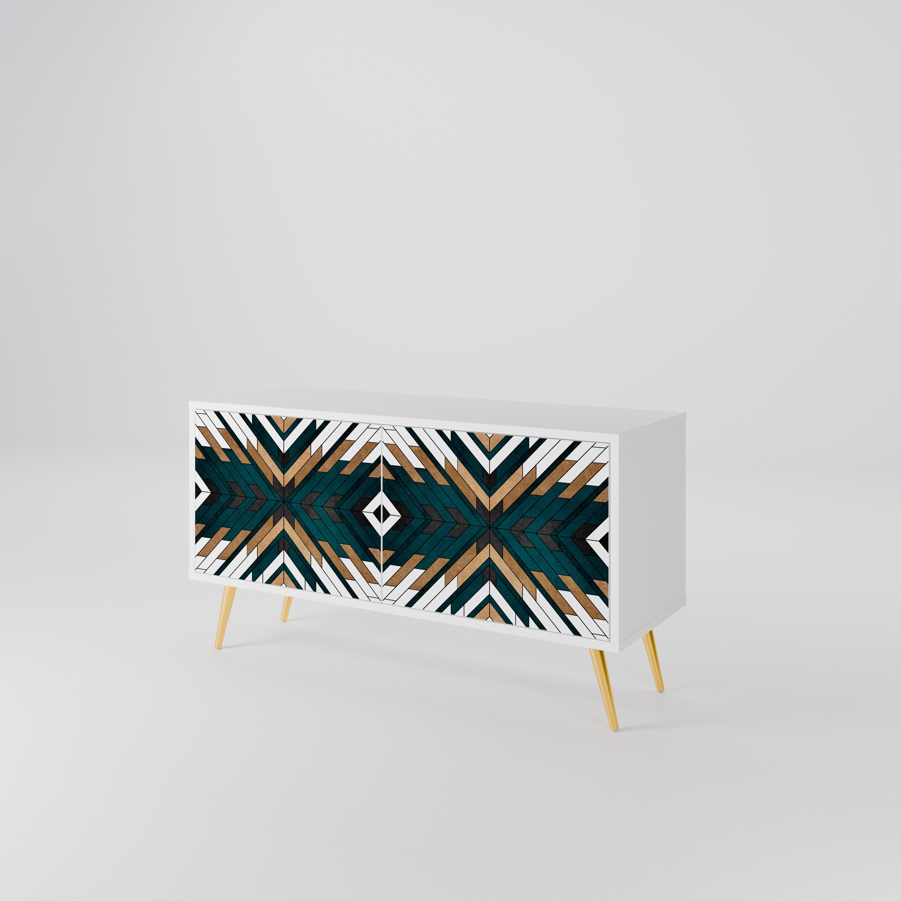 ARTISTIC GEOMETRY Compact 2-Door TV Cabinet
