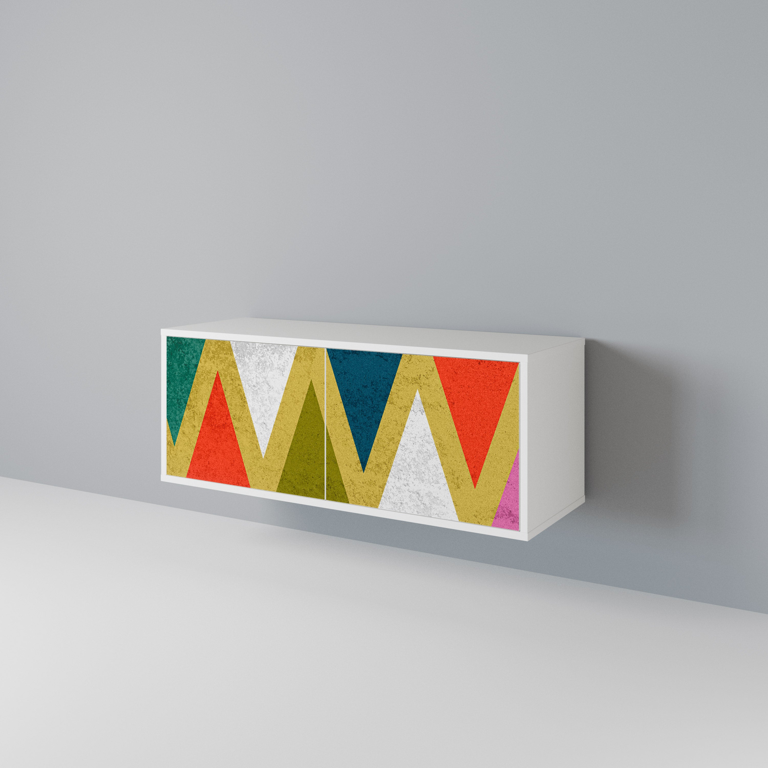COLORFUL TRIANGLES Compact 2-Door TV Cabinet