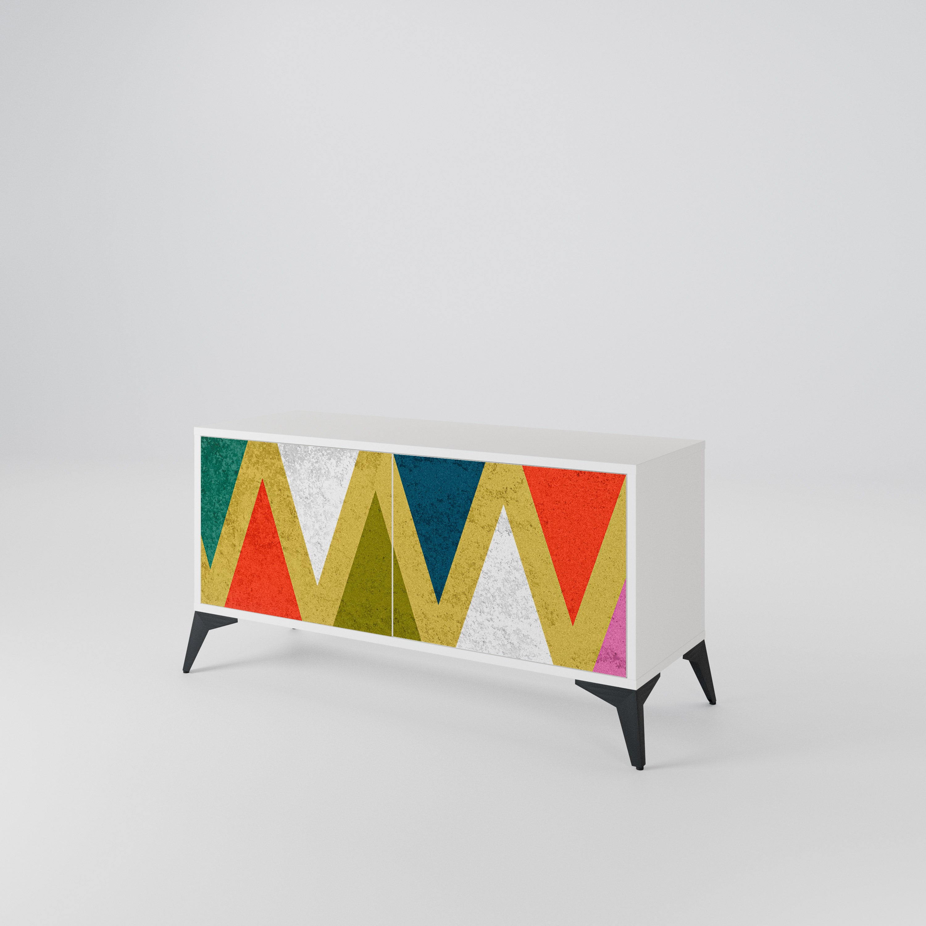 COLORFUL TRIANGLES Compact 2-Door TV Cabinet