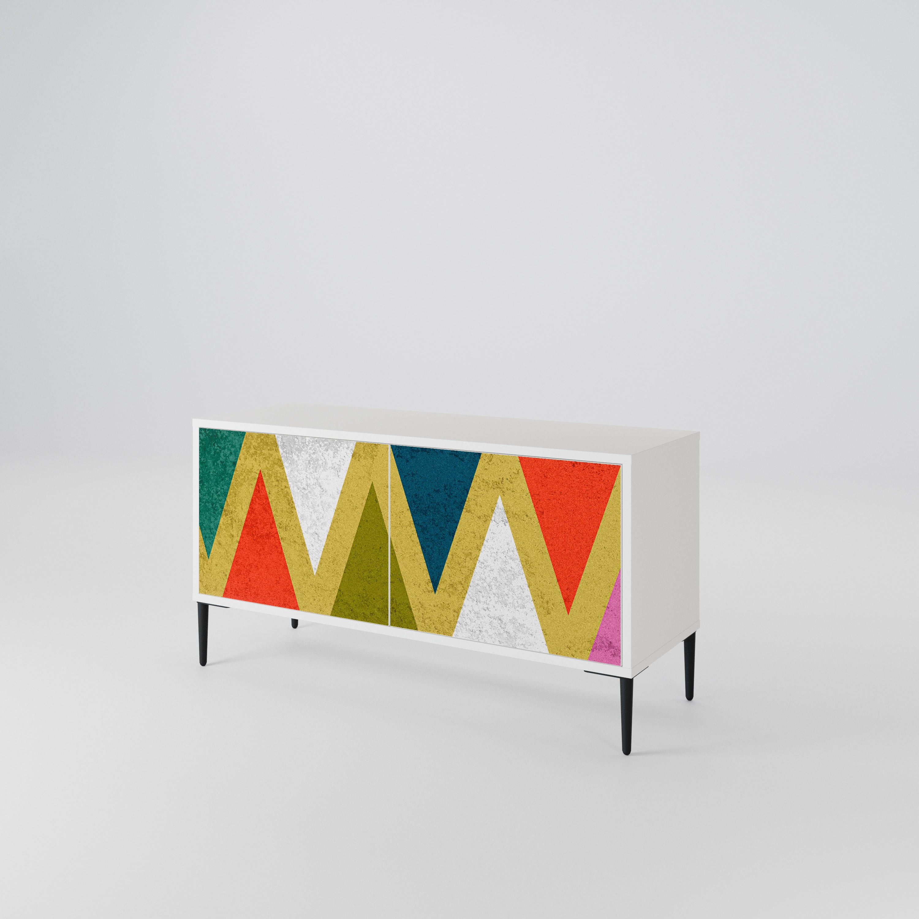 COLORFUL TRIANGLES Compact 2-Door TV Cabinet