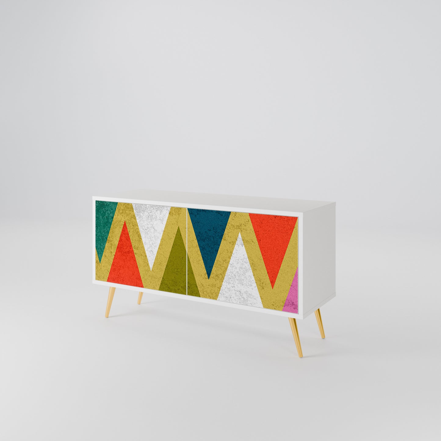 COLORFUL TRIANGLES Compact 2-Door TV Cabinet