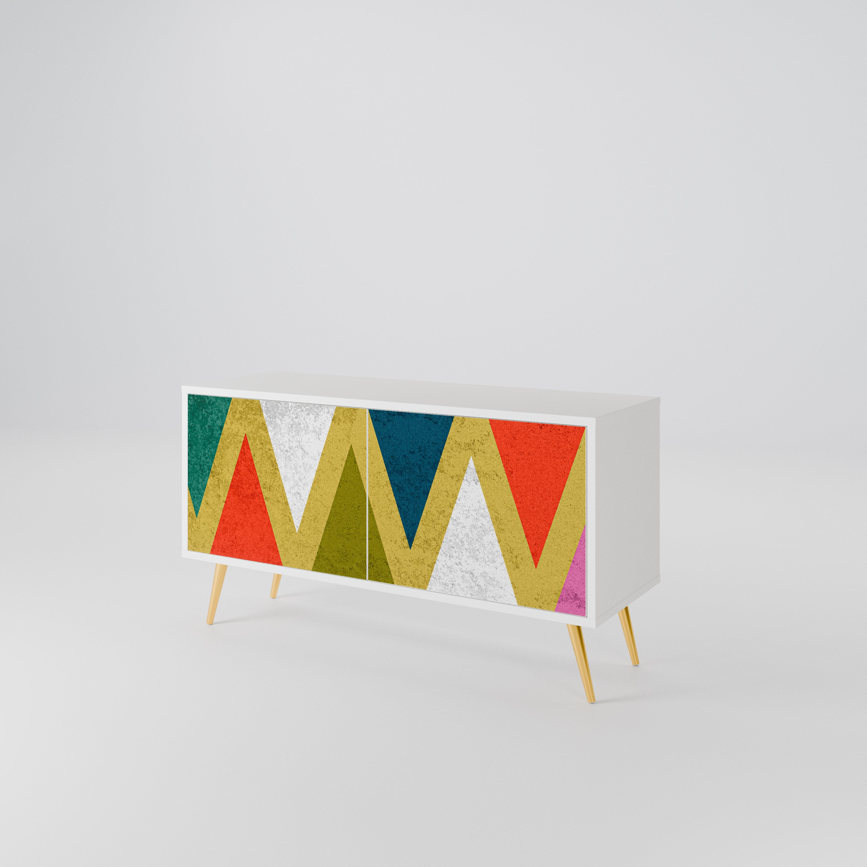 COLORFUL TRIANGLES Compact 2-Door TV Cabinet