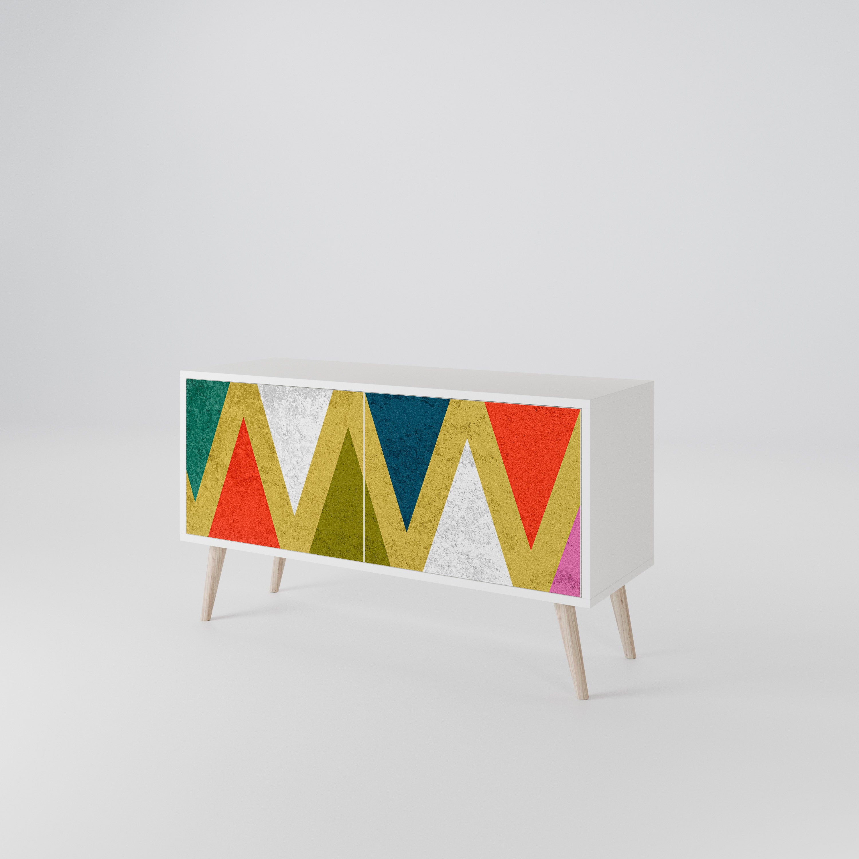 COLORFUL TRIANGLES Compact 2-Door TV Cabinet