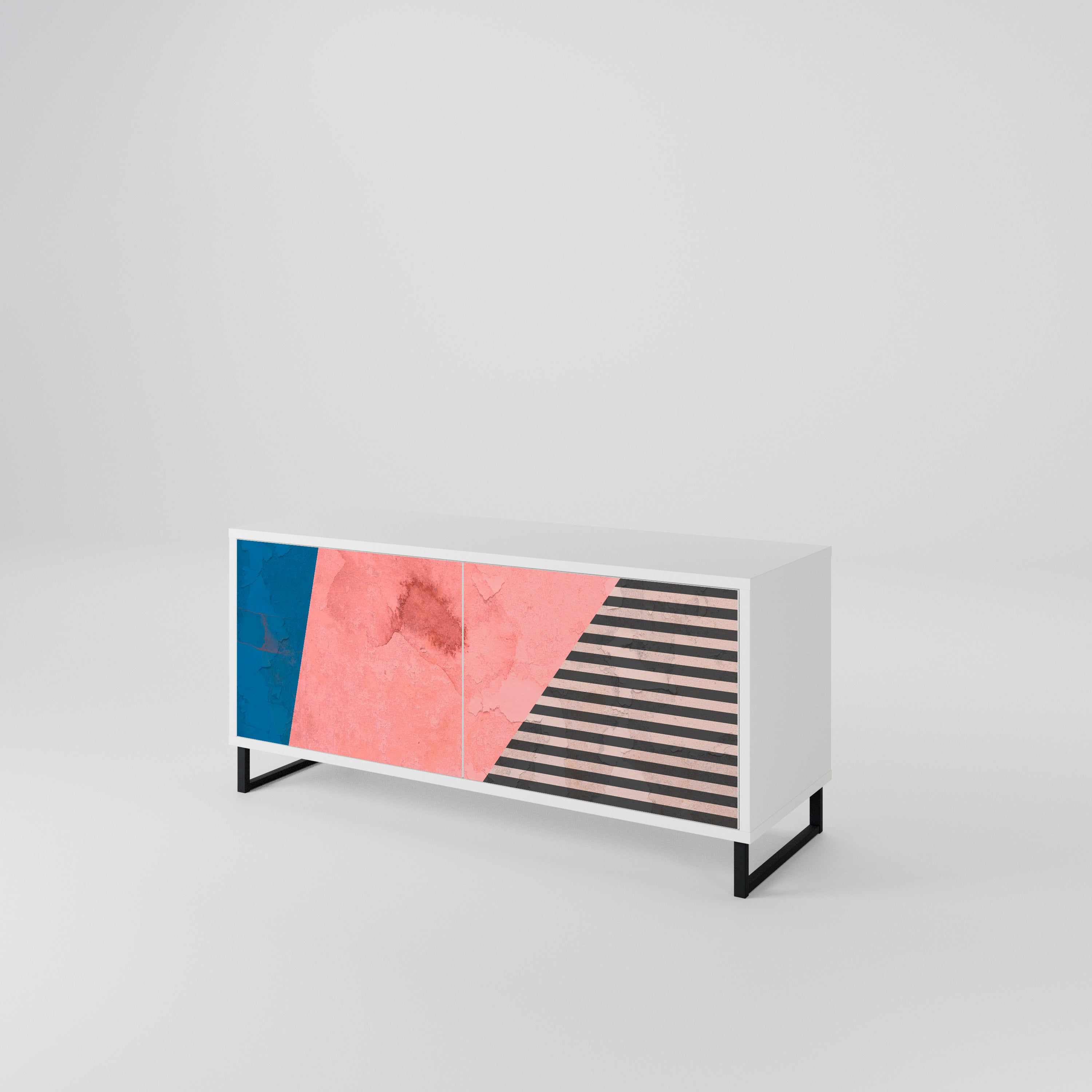 GLAMOROUS STRIPE Compact 2-Door TV Cabinet