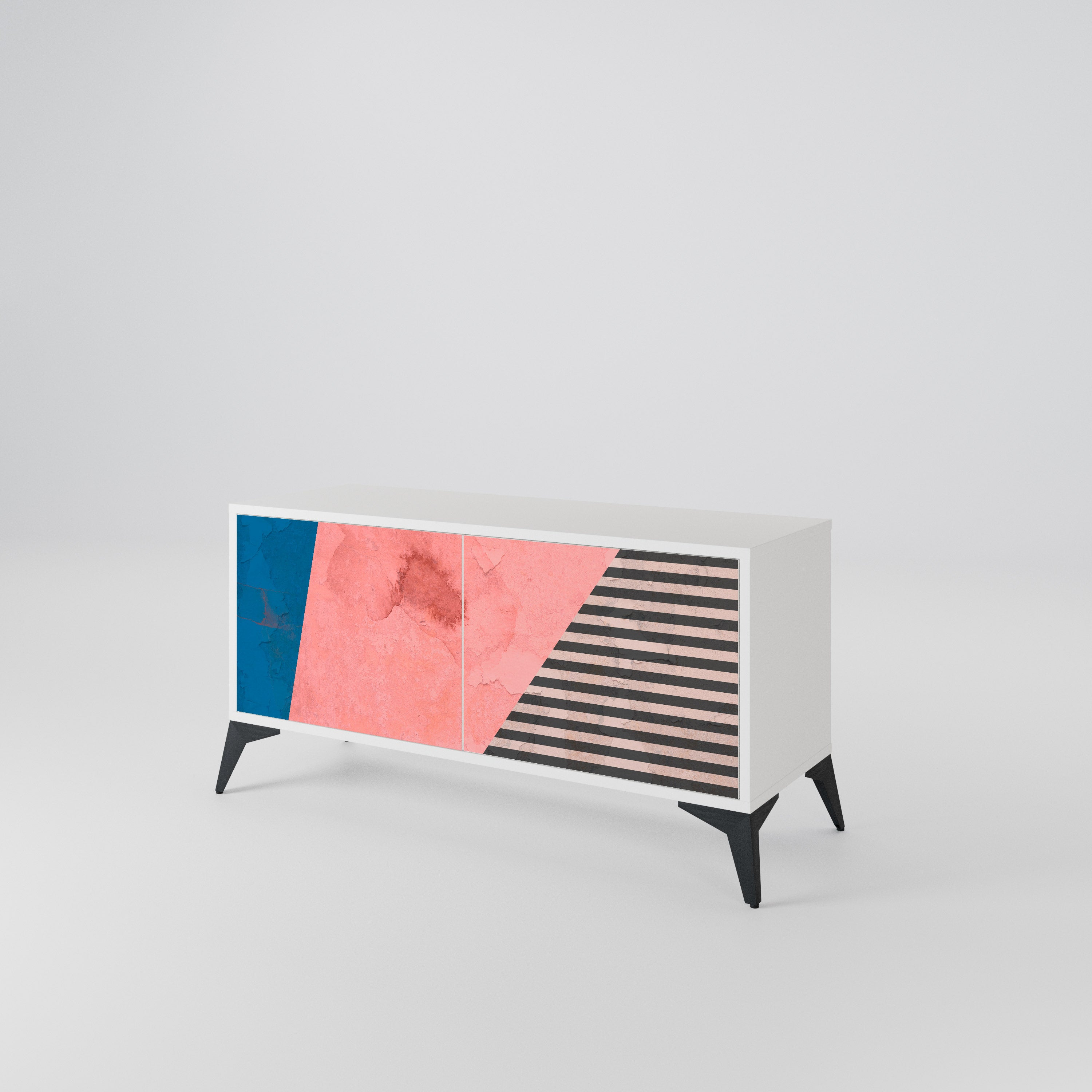 GLAMOROUS STRIPE Compact 2-Door TV Cabinet