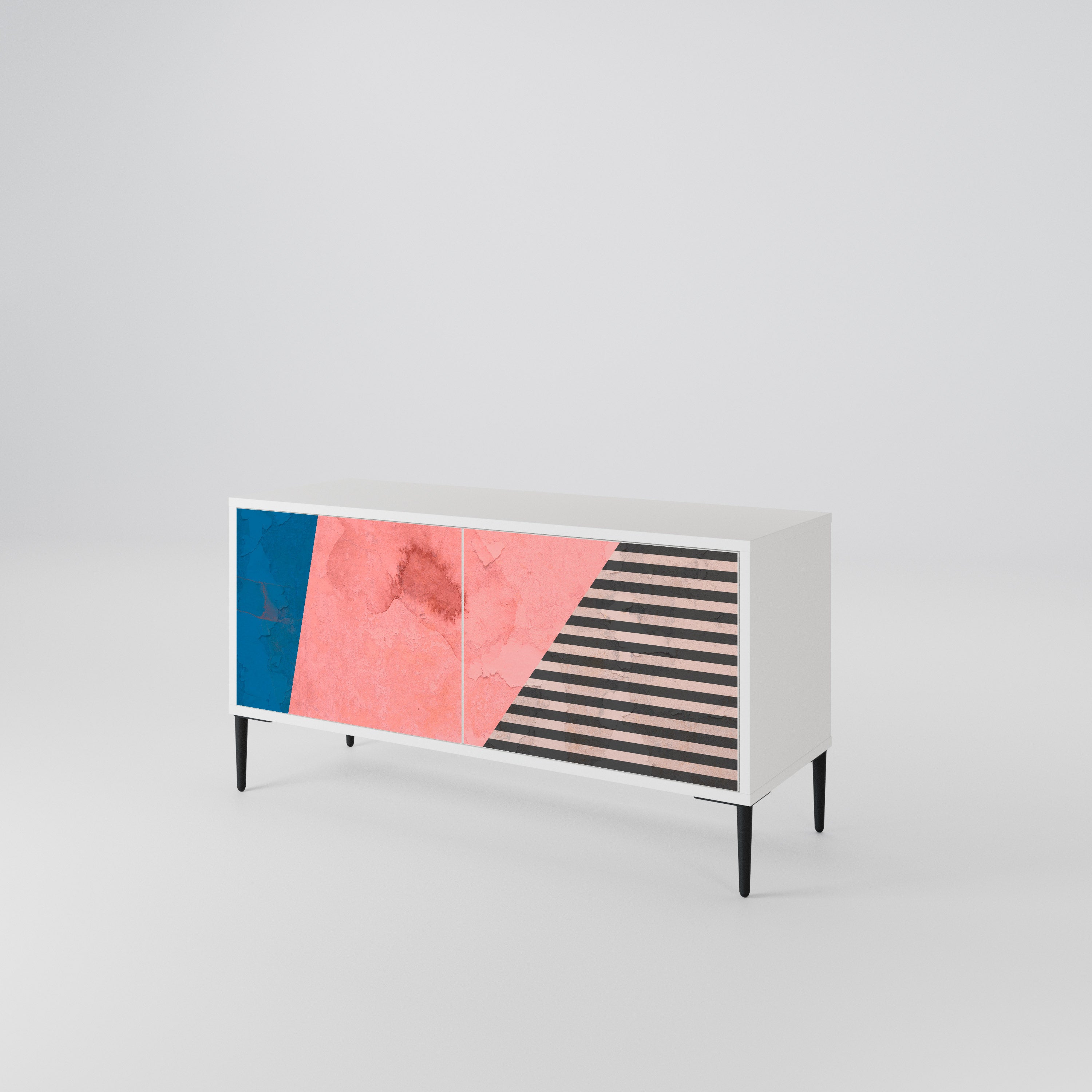 GLAMOROUS STRIPE Compact 2-Door TV Cabinet