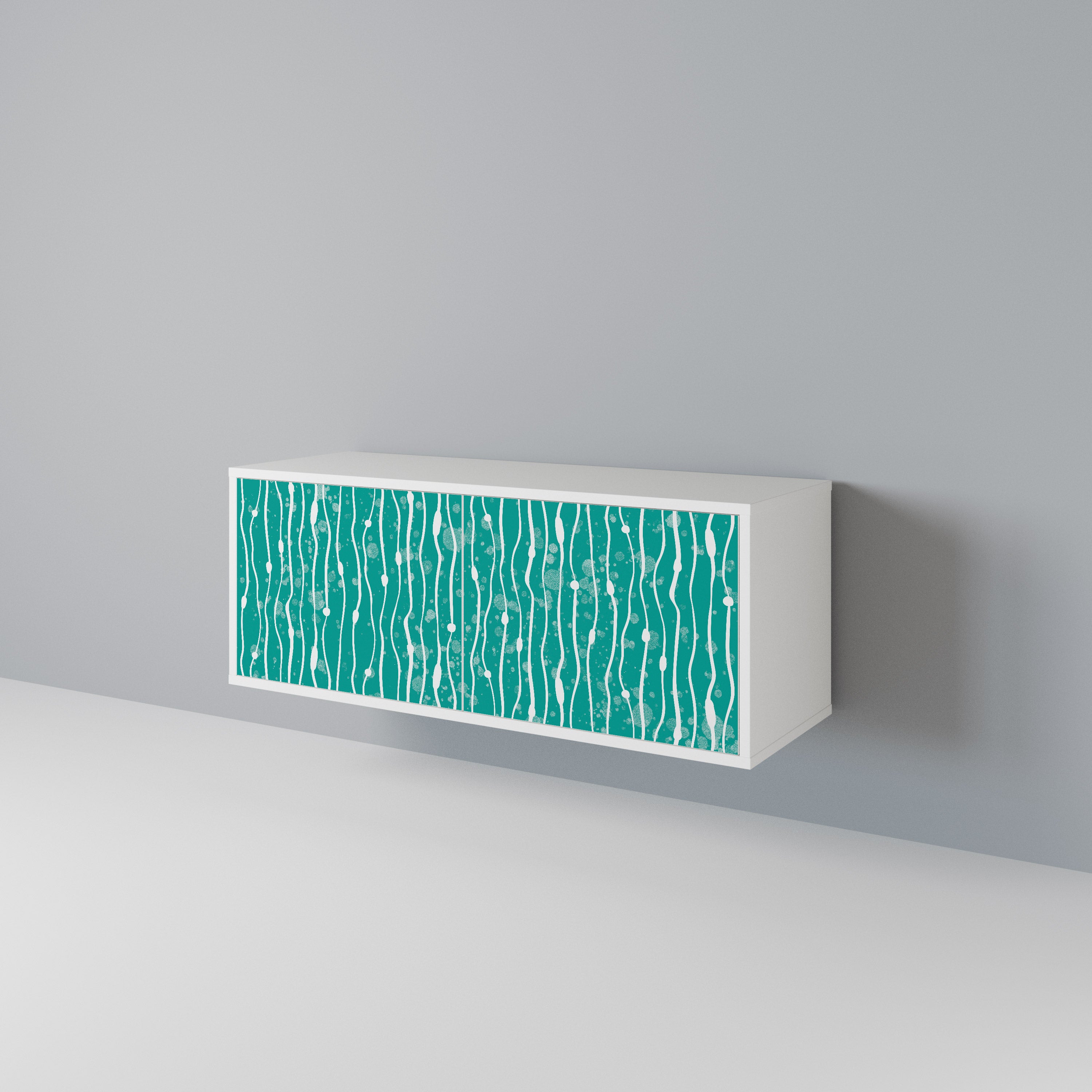 TURQUOISE RAIN Compact 2-Door TV Cabinet
