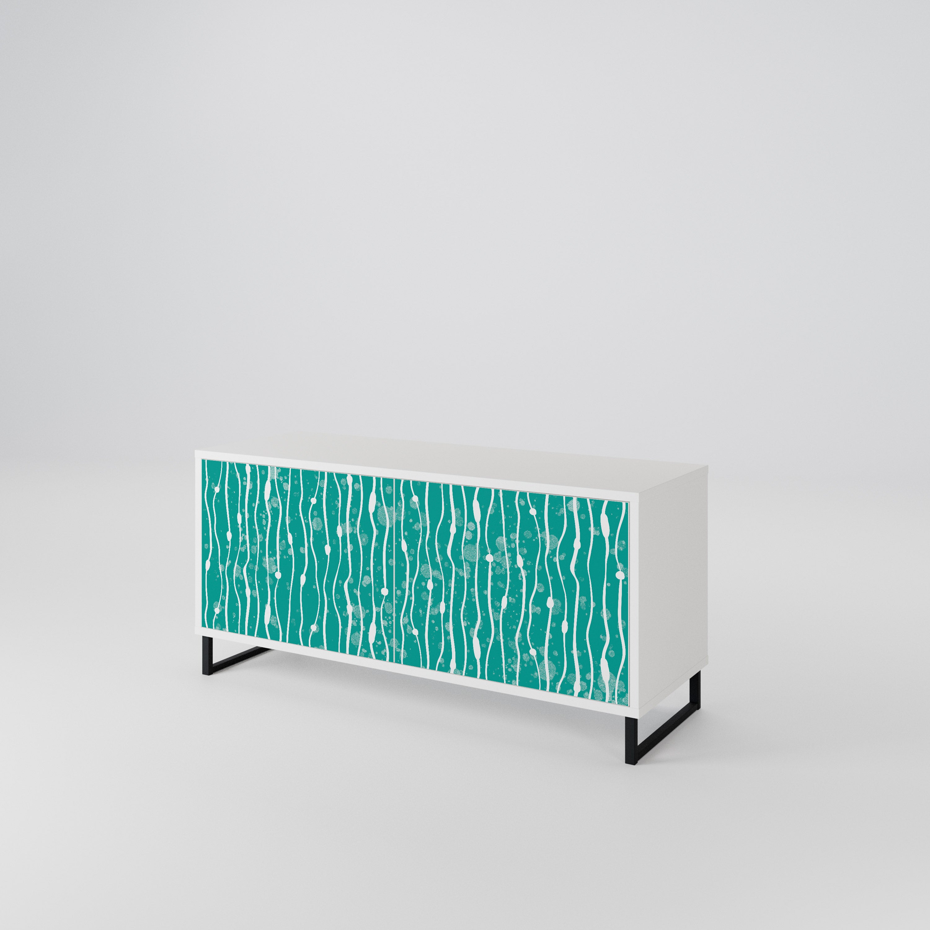 TURQUOISE RAIN Compact 2-Door TV Cabinet